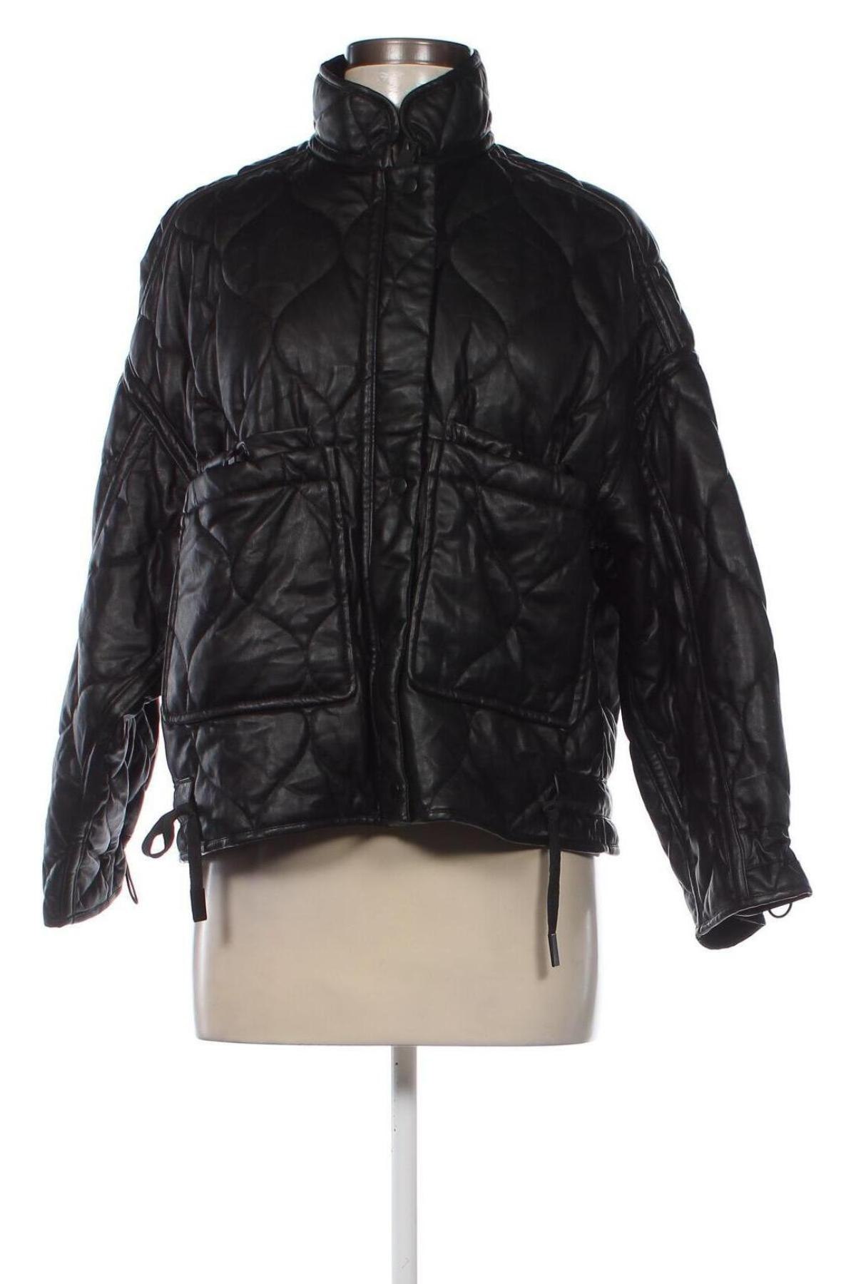 Γυναικείο δερμάτινο μπουφάν Zara, Μέγεθος XS, Χρώμα Μαύρο, Τιμή 23,84 €