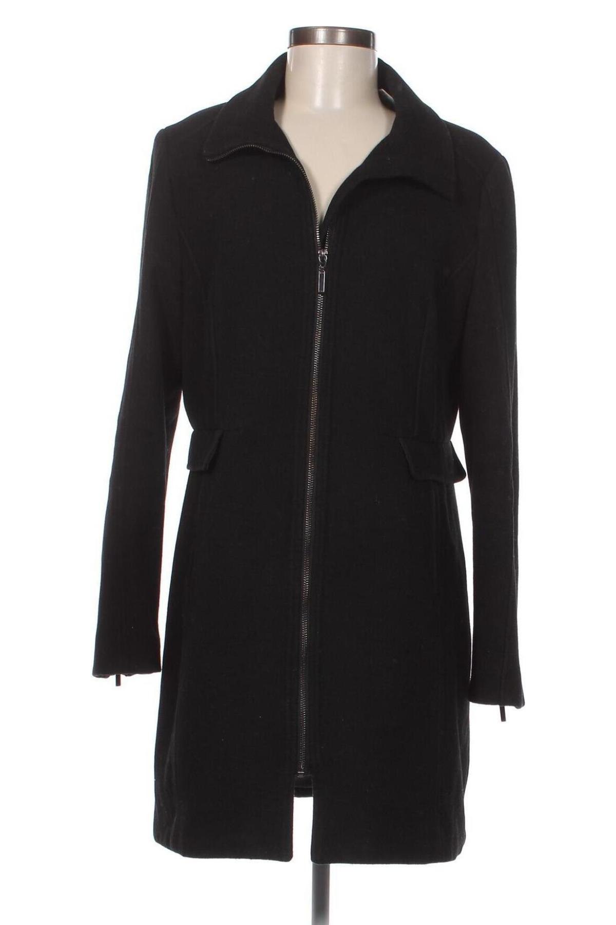 Дамско палто H&M, Размер XL, Цвят Черен, Цена 32,10 лв.