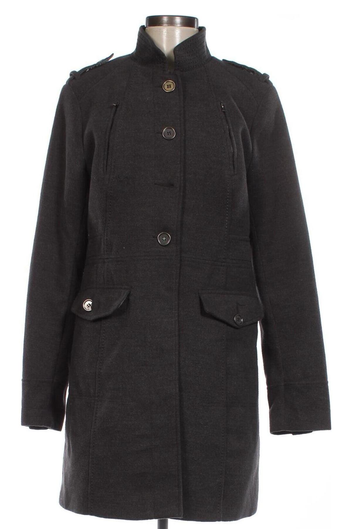 Дамско палто H&M, Размер L, Цвят Сив, Цена 60,99 лв.