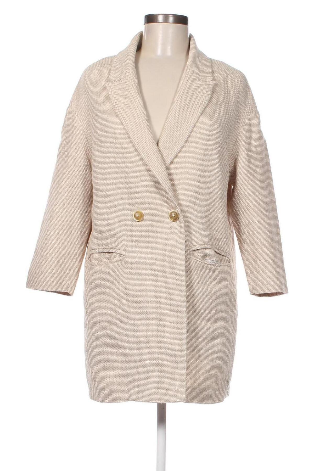 Дамско палто Massimo Dutti, Размер M, Цвят Бежов, Цена 122,00 лв.