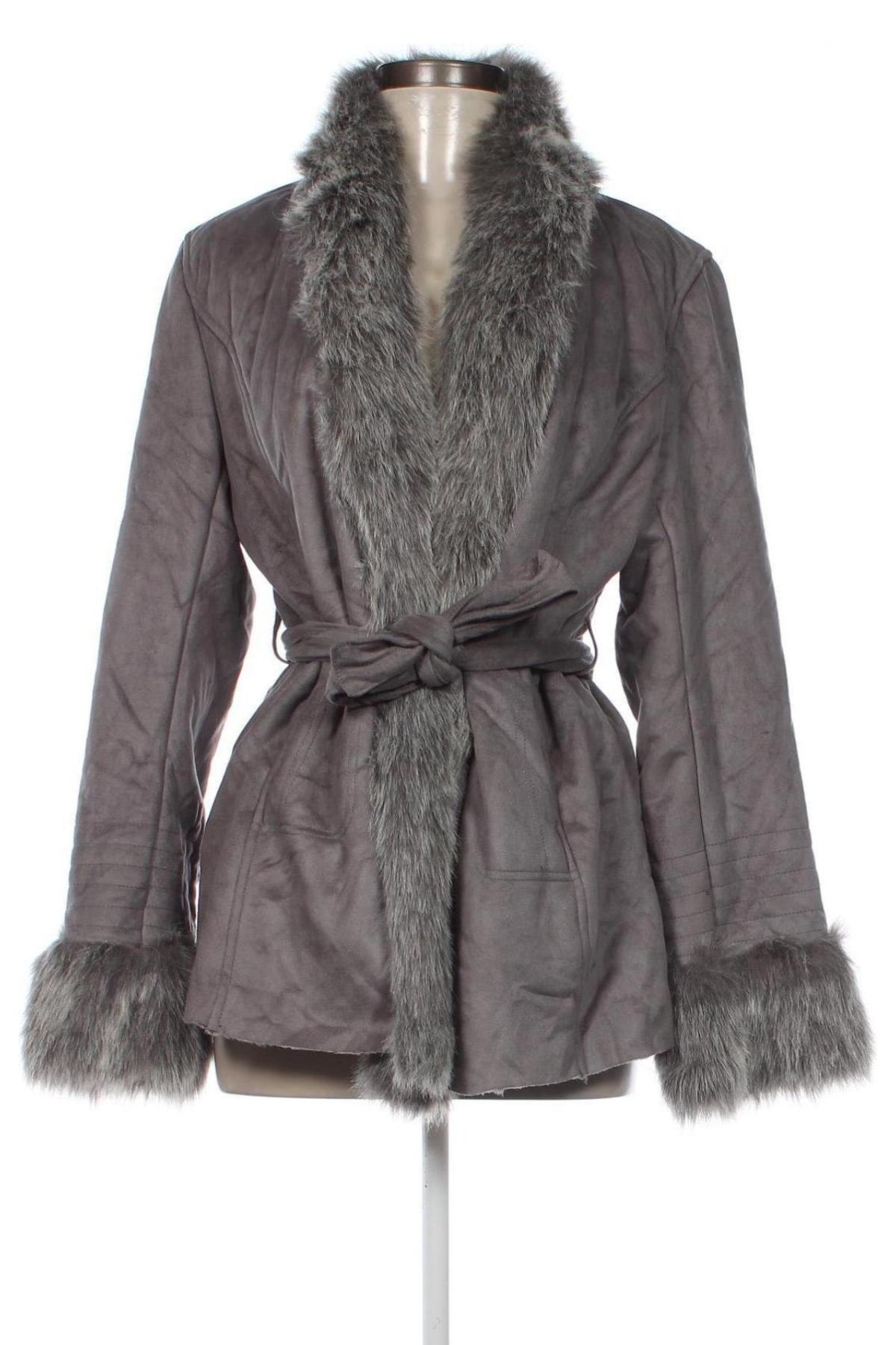 Дамско палто PQ, Размер XL, Цвят Сив, Цена 50,16 лв.