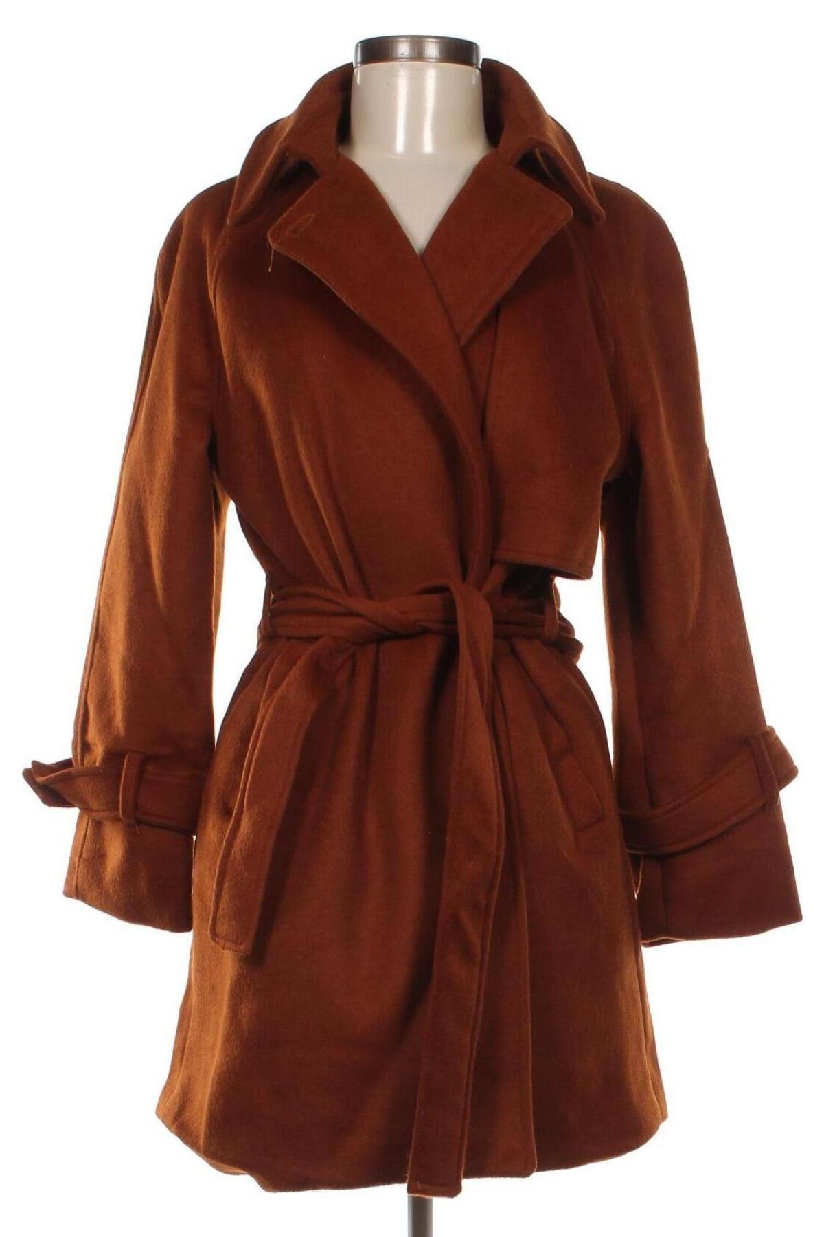 Дамско палто Trendyol, Размер S, Цвят Кафяв, Цена 69,66 лв.