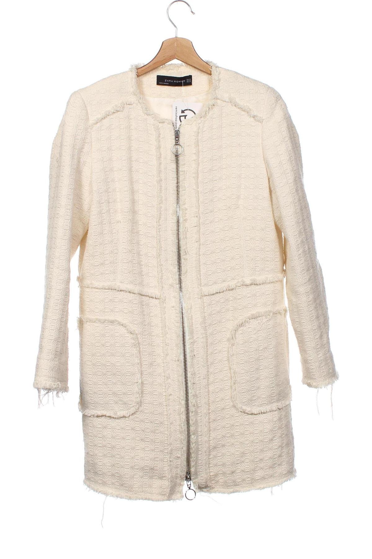 Γυναικείο παλτό Zara, Μέγεθος XS, Χρώμα Εκρού, Τιμή 28,13 €