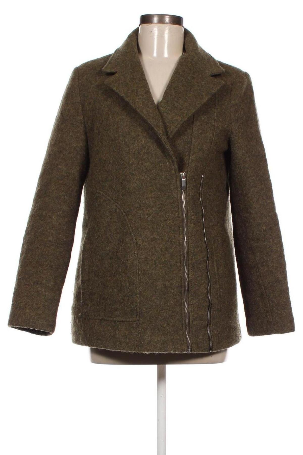 Дамско палто Zara Trafaluc, Размер M, Цвят Зелен, Цена 41,49 лв.