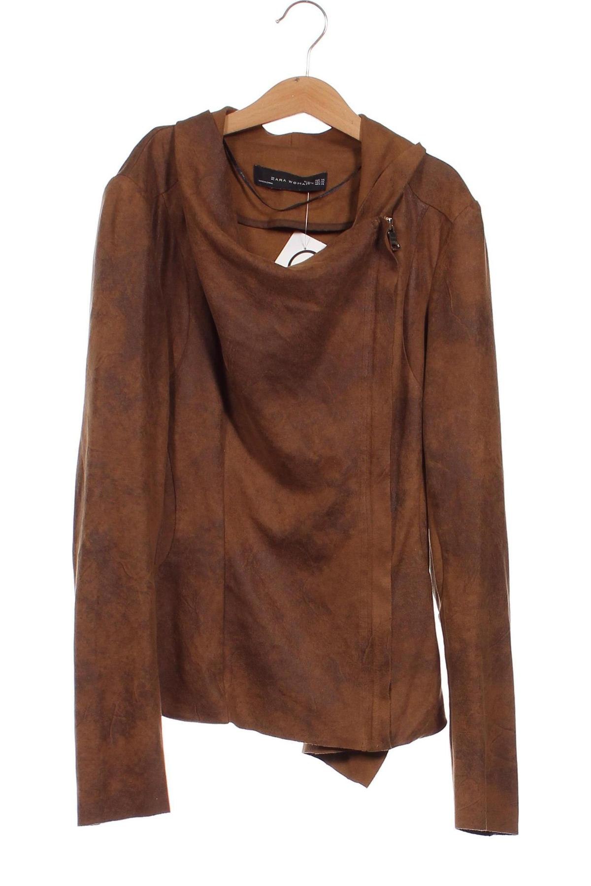 Damenjacke Zara, Größe XS, Farbe Braun, Preis 16,25 €