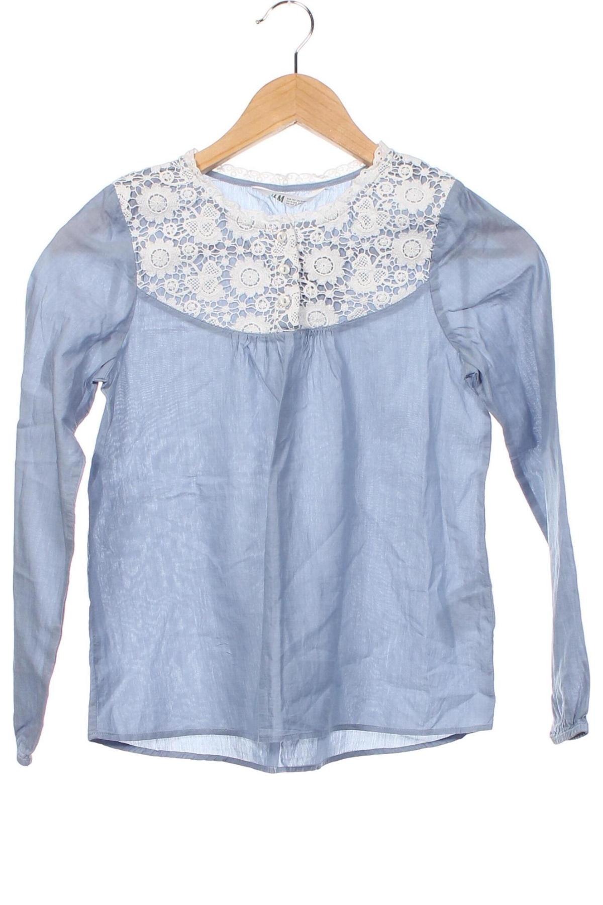 Kinder Shirt H&M, Größe 11-12y/ 152-158 cm, Farbe Blau, Preis 6,14 €