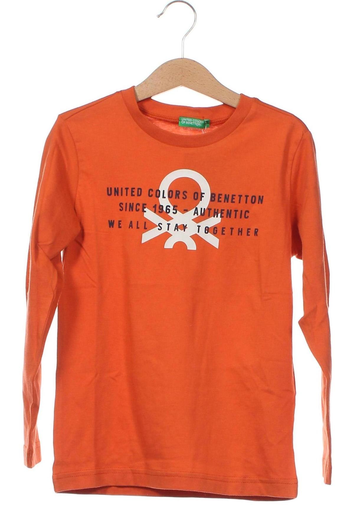 Kinder Shirt United Colors Of Benetton, Größe 6-7y/ 122-128 cm, Farbe Orange, Preis € 11,83