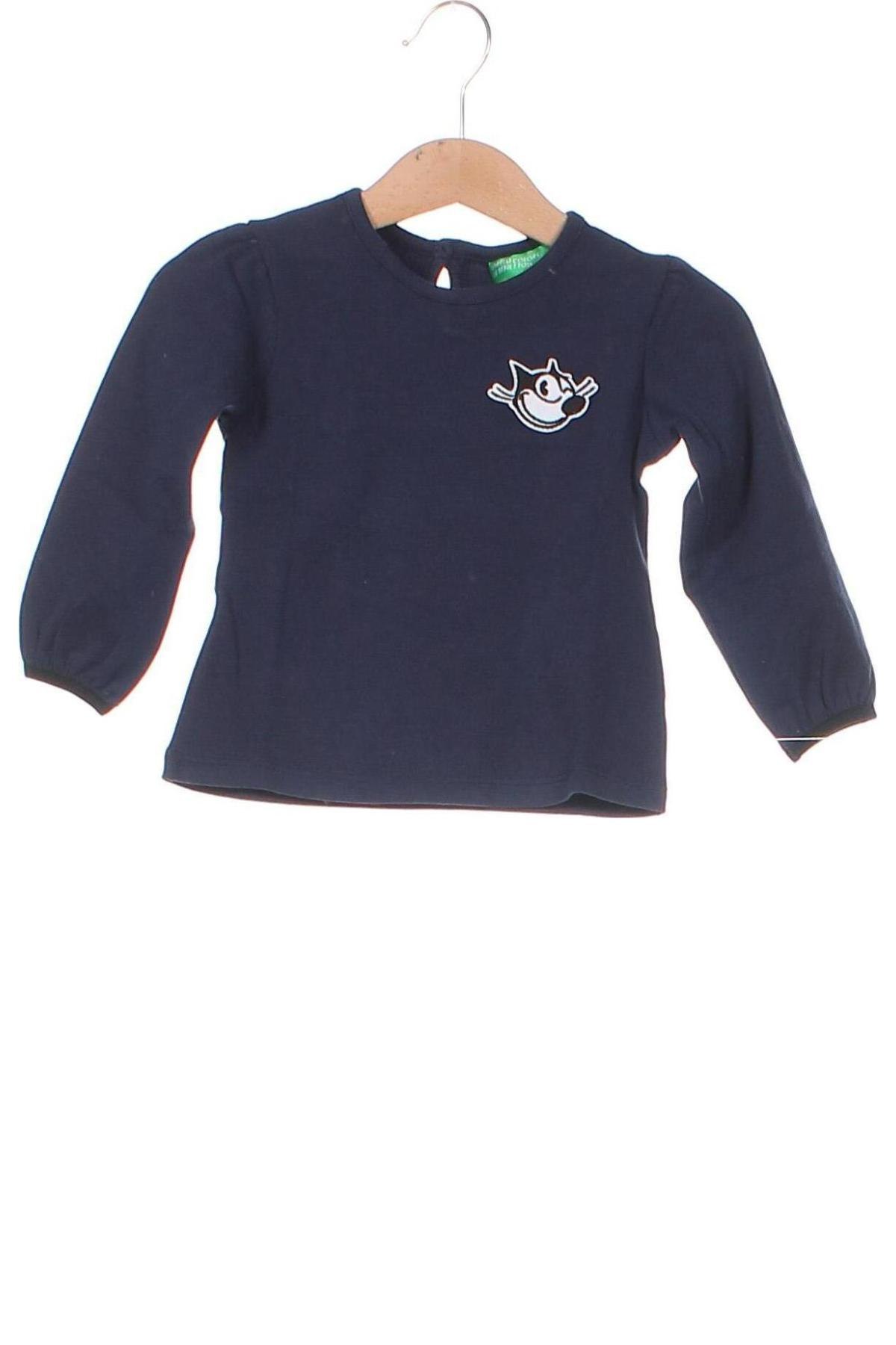 Детска блуза United Colors Of Benetton, Размер 9-12m/ 74-80 см, Цвят Син, Цена 17,85 лв.