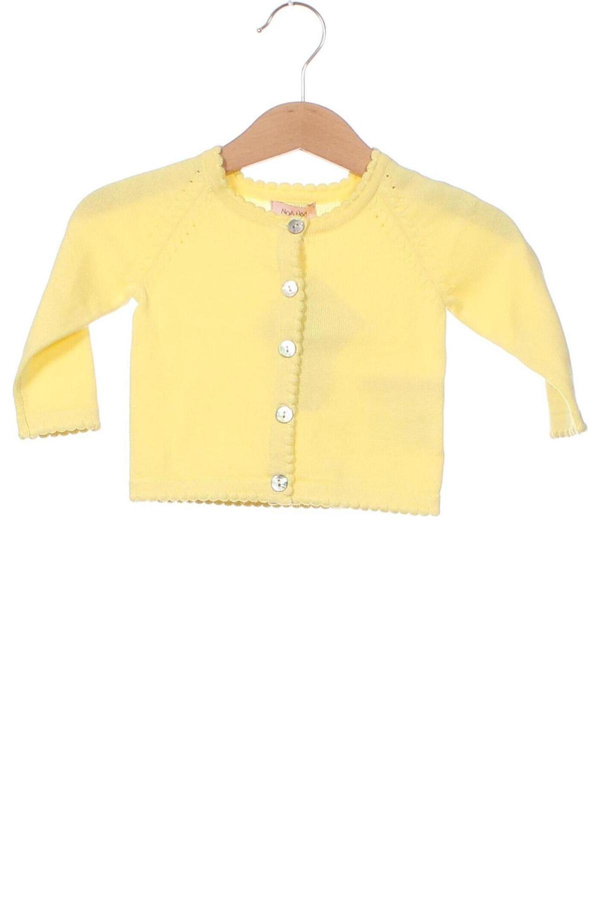 Kinder Strickjacke Noa Noa, Größe 0-1m/ 50 cm, Farbe Gelb, Preis 15,26 €