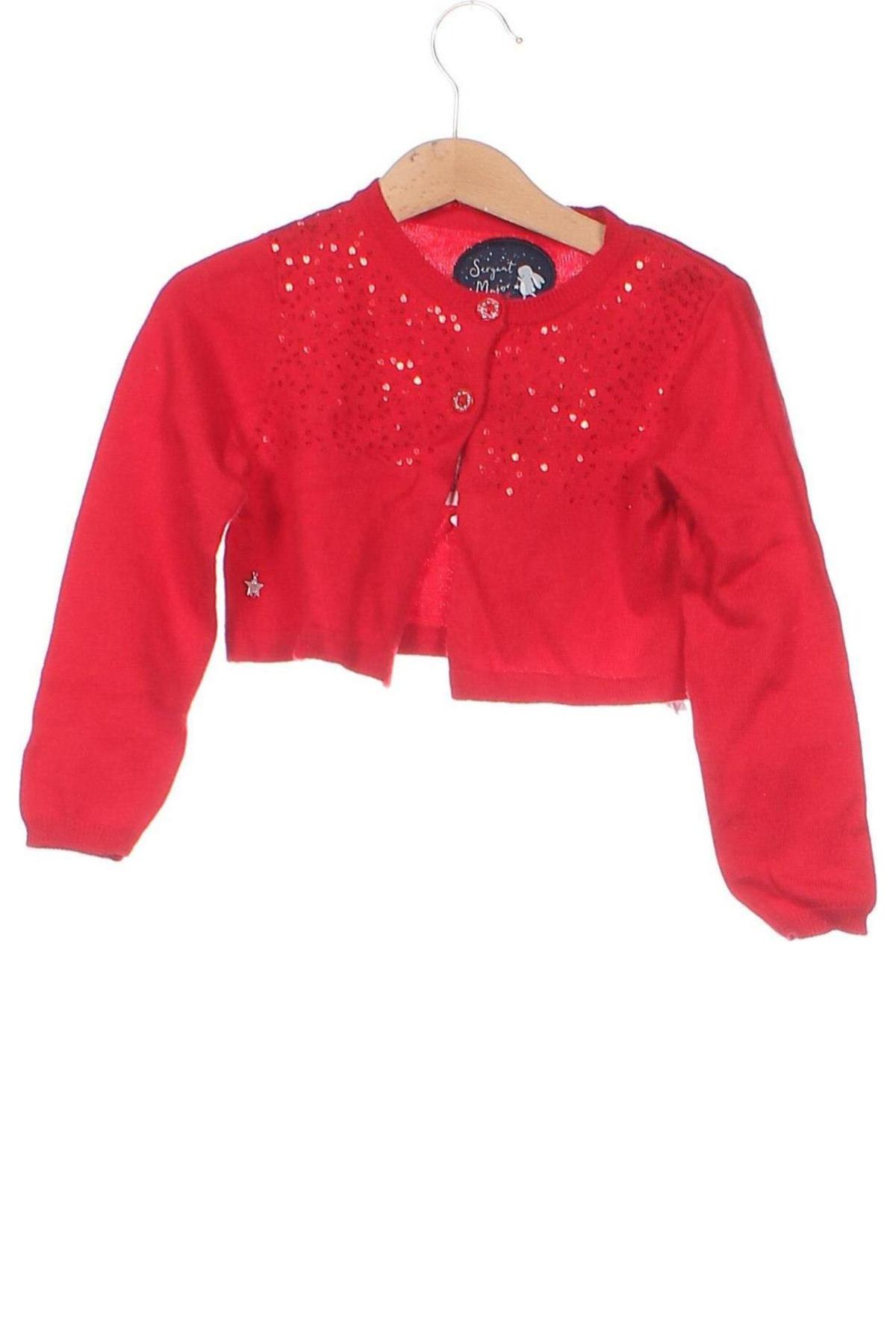 Kinder Strickjacke Sergent Major, Größe 3-4y/ 104-110 cm, Farbe Rot, Preis € 14,20