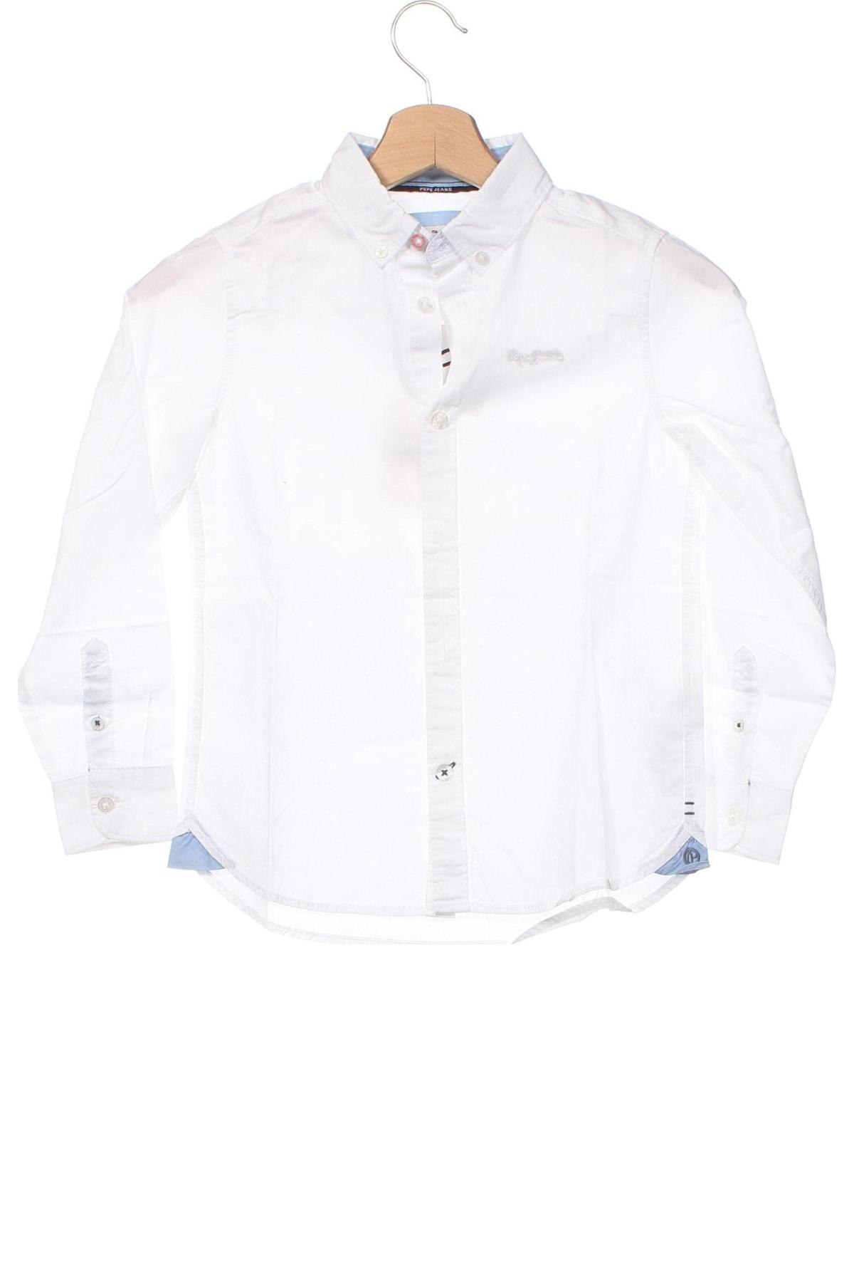 Kinderhemd Pepe Jeans, Größe 7-8y/ 128-134 cm, Farbe Weiß, Preis 18,93 €