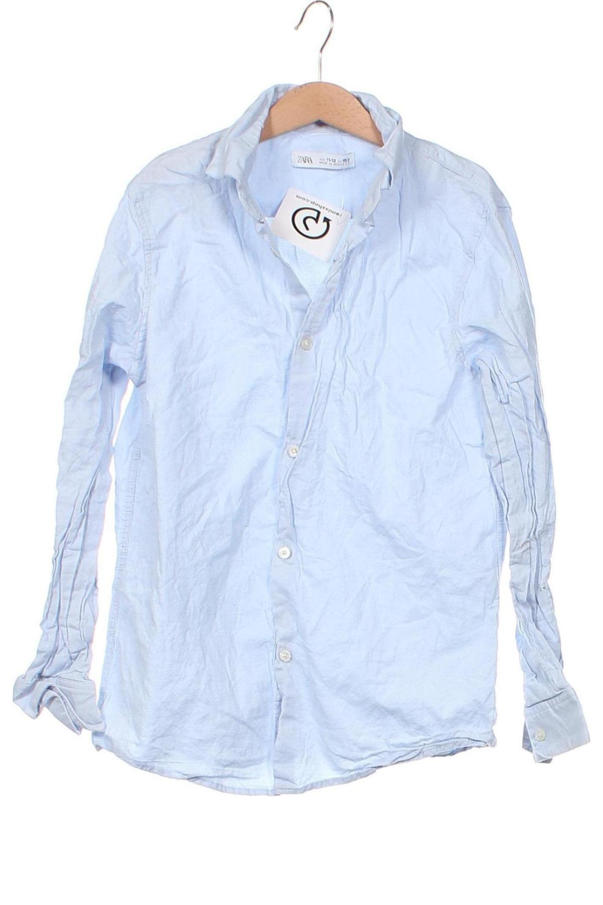 Kinderhemd Zara, Größe 11-12y/ 152-158 cm, Farbe Blau, Preis € 9,74