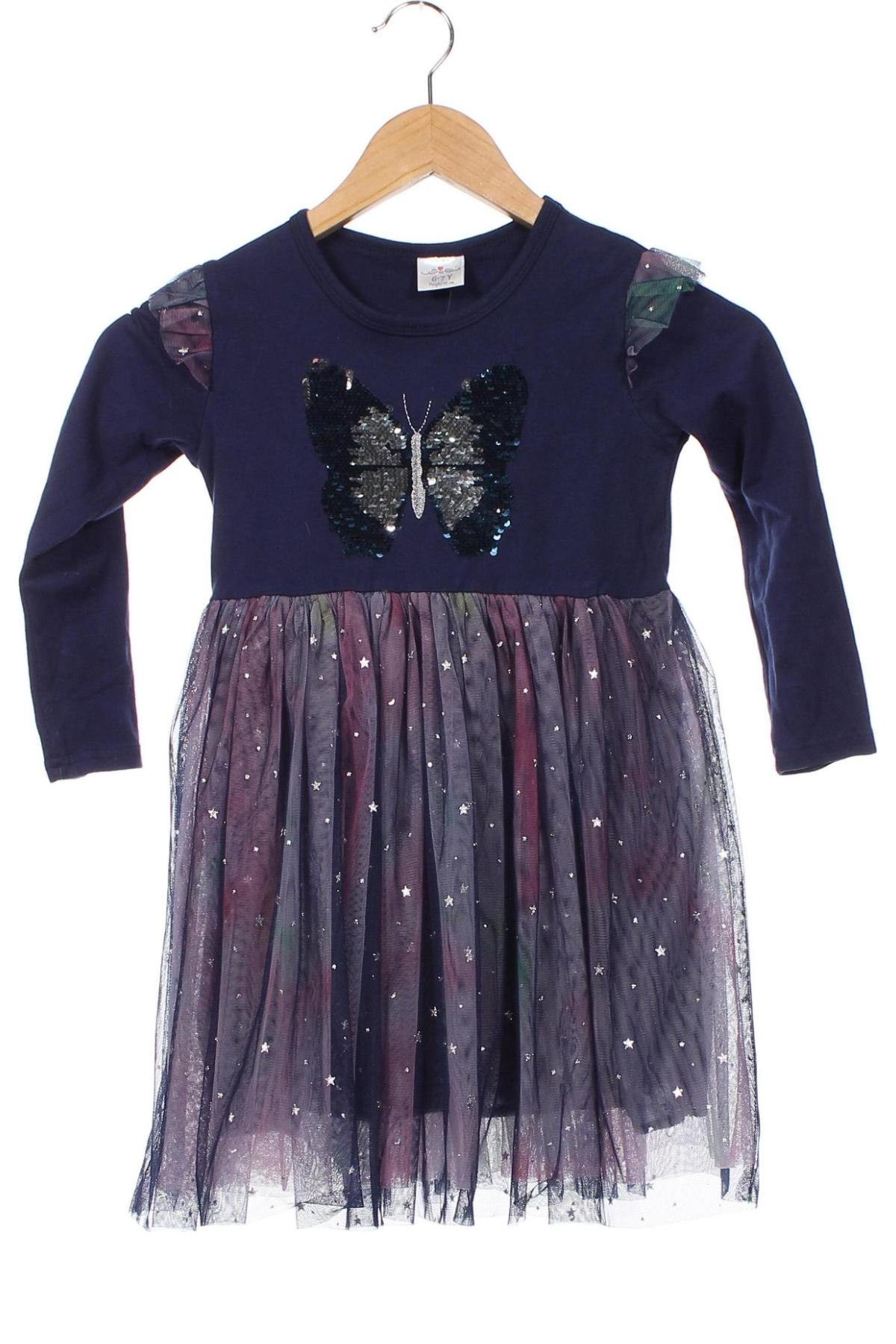 Детска рокля, Размер 6-7y/ 122-128 см, Цвят Син, Цена 23,00 лв.