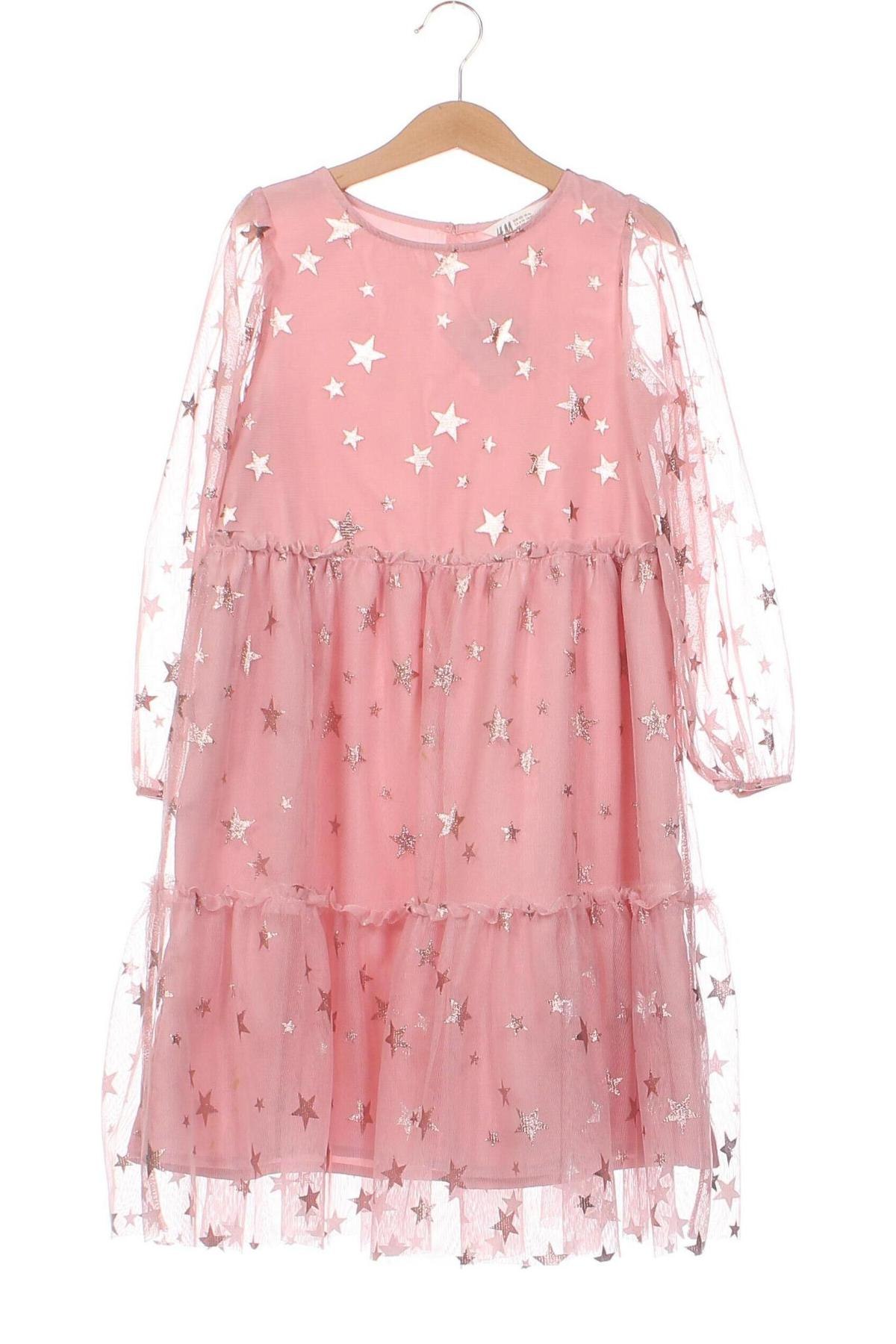 Детска рокля H&M, Размер 6-7y/ 122-128 см, Цвят Розов, Цена 28,00 лв.