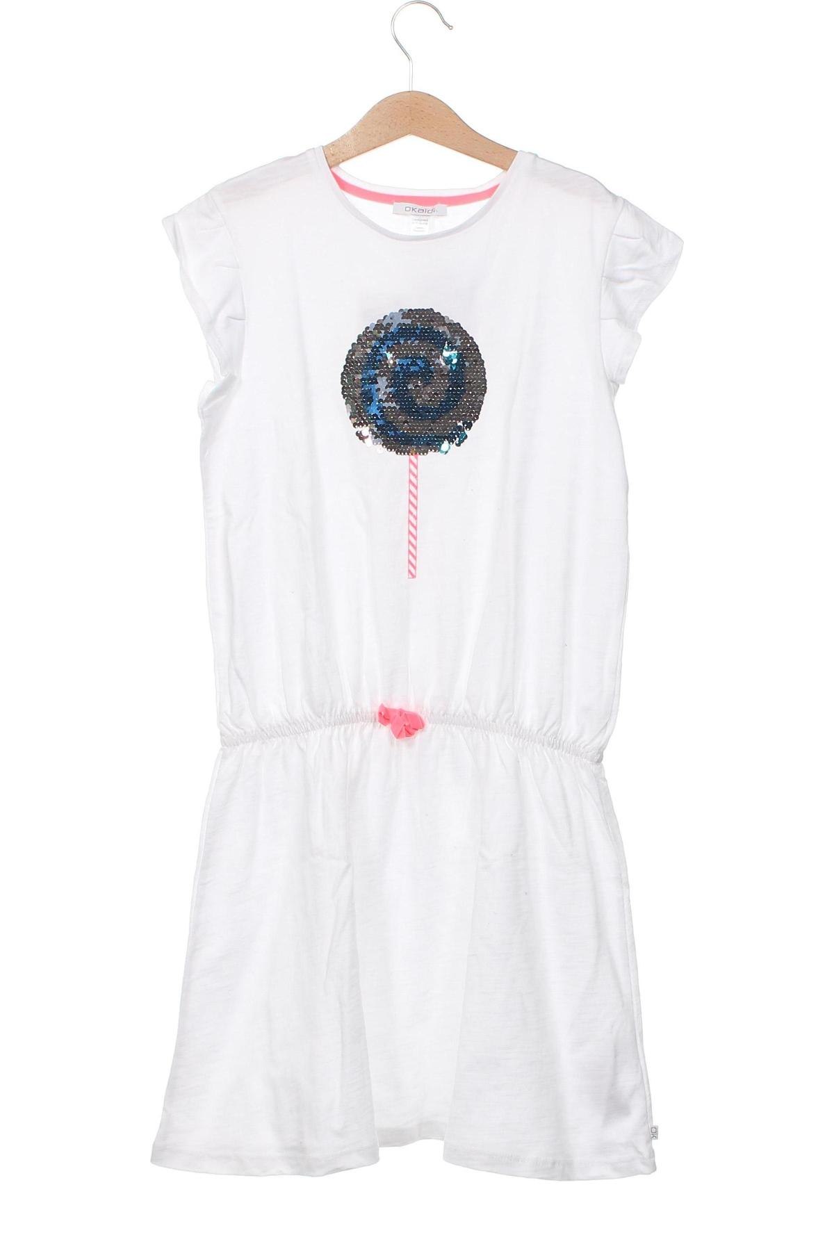 Детска рокля Okaidi, Размер 11-12y/ 152-158 см, Цвят Бял, Цена 22,05 лв.
