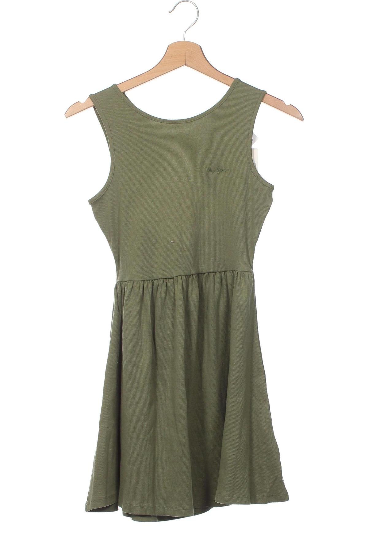 Rochie pentru copii Pepe Jeans, Mărime 10-11y/ 146-152 cm, Culoare Verde, Preț 197,53 Lei