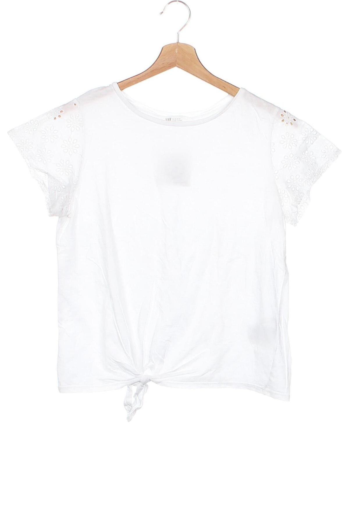 Kinder T-Shirt H&M, Größe 14-15y/ 168-170 cm, Farbe Weiß, Preis 6,00 €