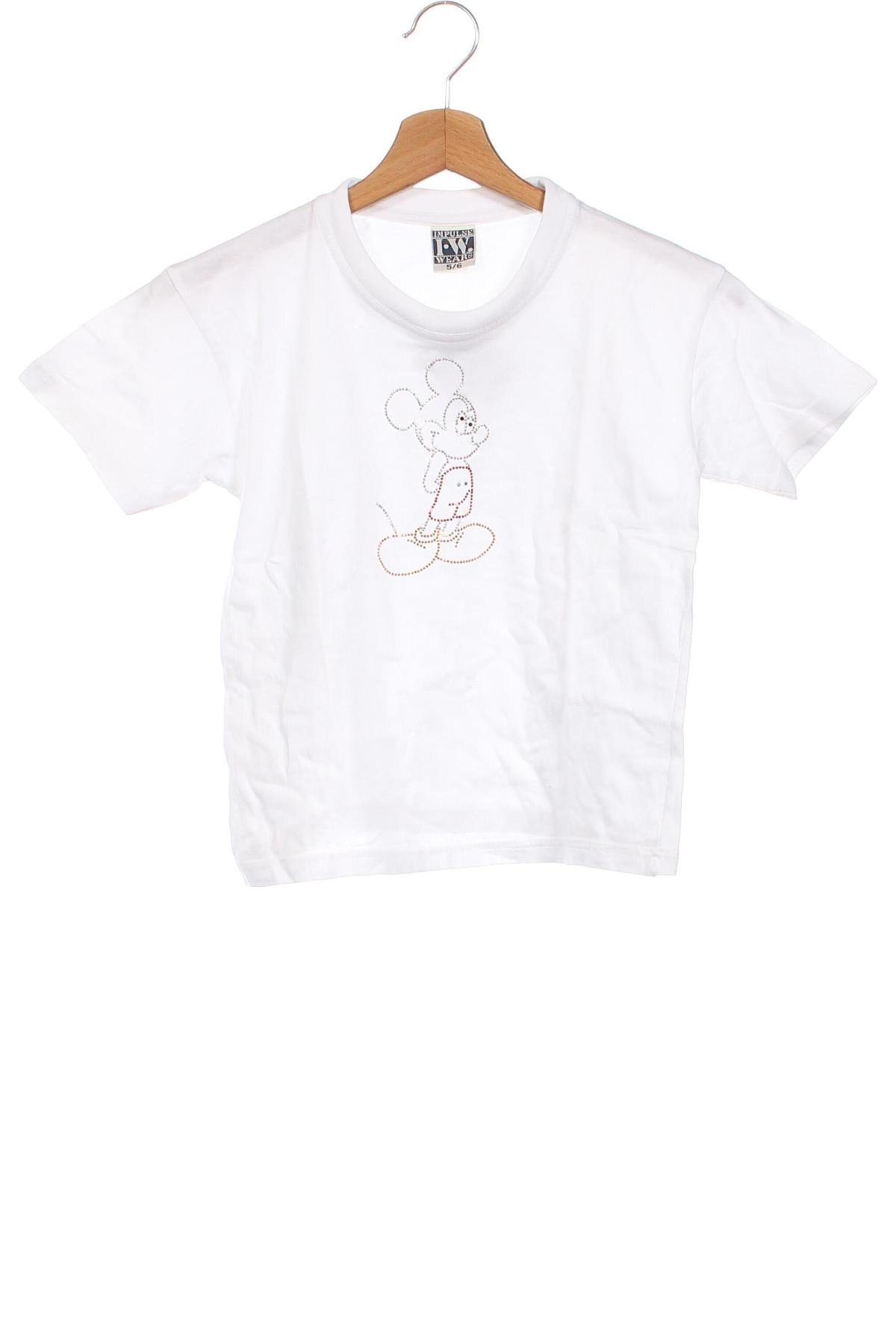 Kinder T-Shirt Impulse Wear, Größe 5-6y/ 116-122 cm, Farbe Weiß, Preis 3,77 €