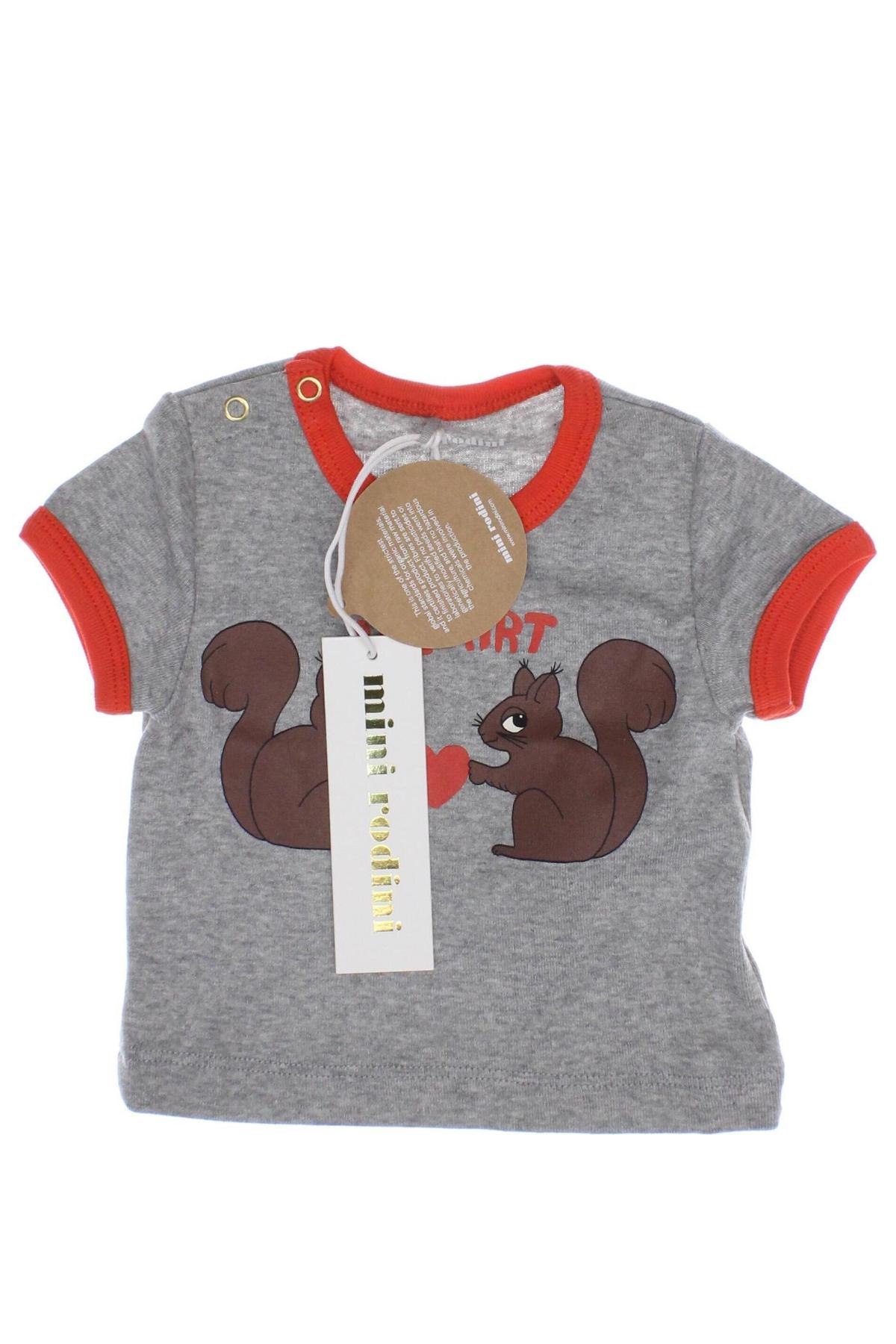 Детска тениска Mini Rodini, Размер 2-3m/ 56-62 см, Цвят Сив, Цена 16,45 лв.