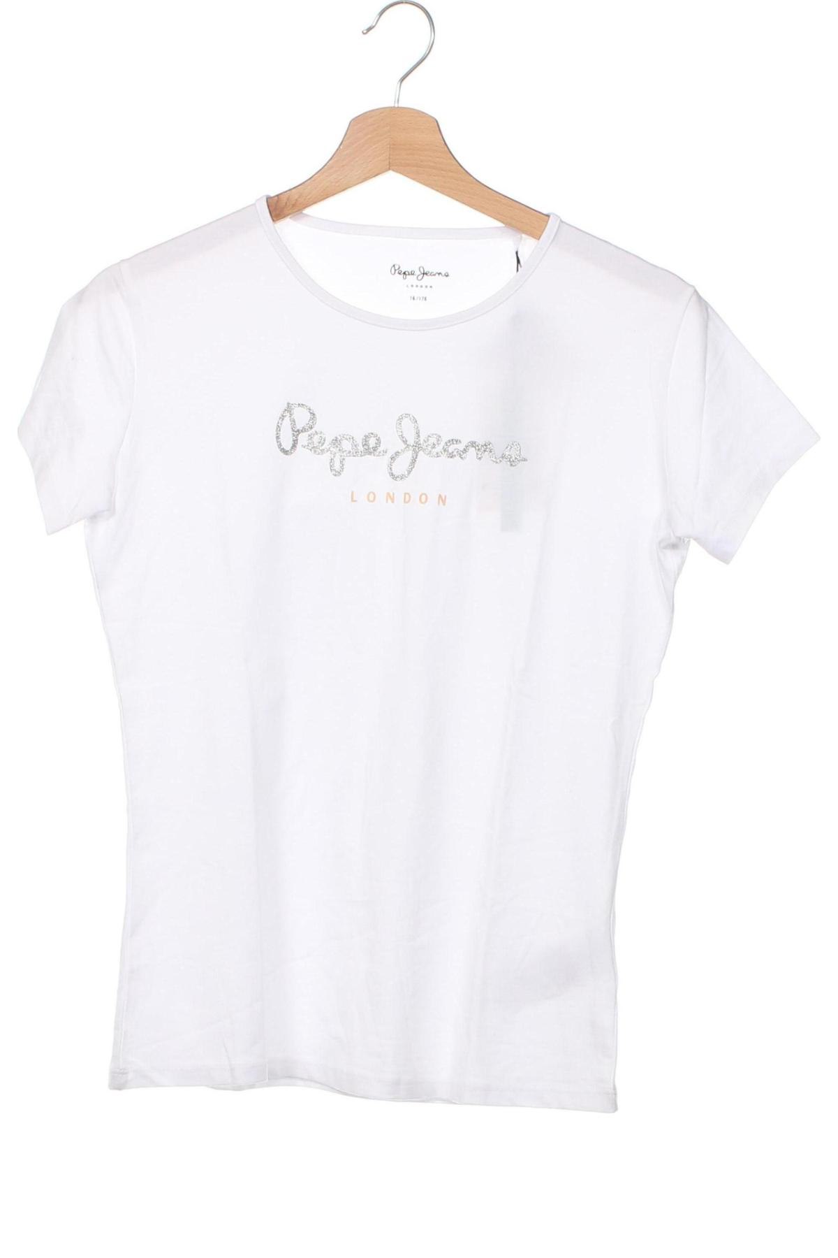 Dziecięcy T-shirt Pepe Jeans, Rozmiar 15-18y/ 170-176 cm, Kolor Biały, Cena 135,94 zł