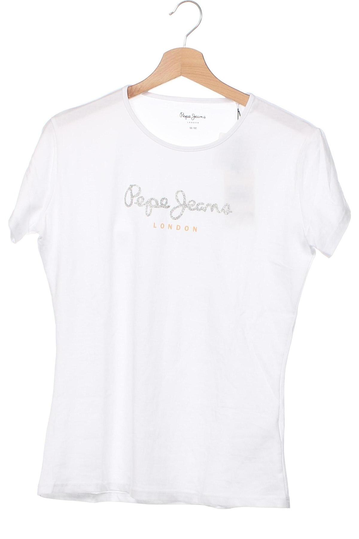 Dziecięcy T-shirt Pepe Jeans, Rozmiar 15-18y/ 170-176 cm, Kolor Biały, Cena 131,86 zł