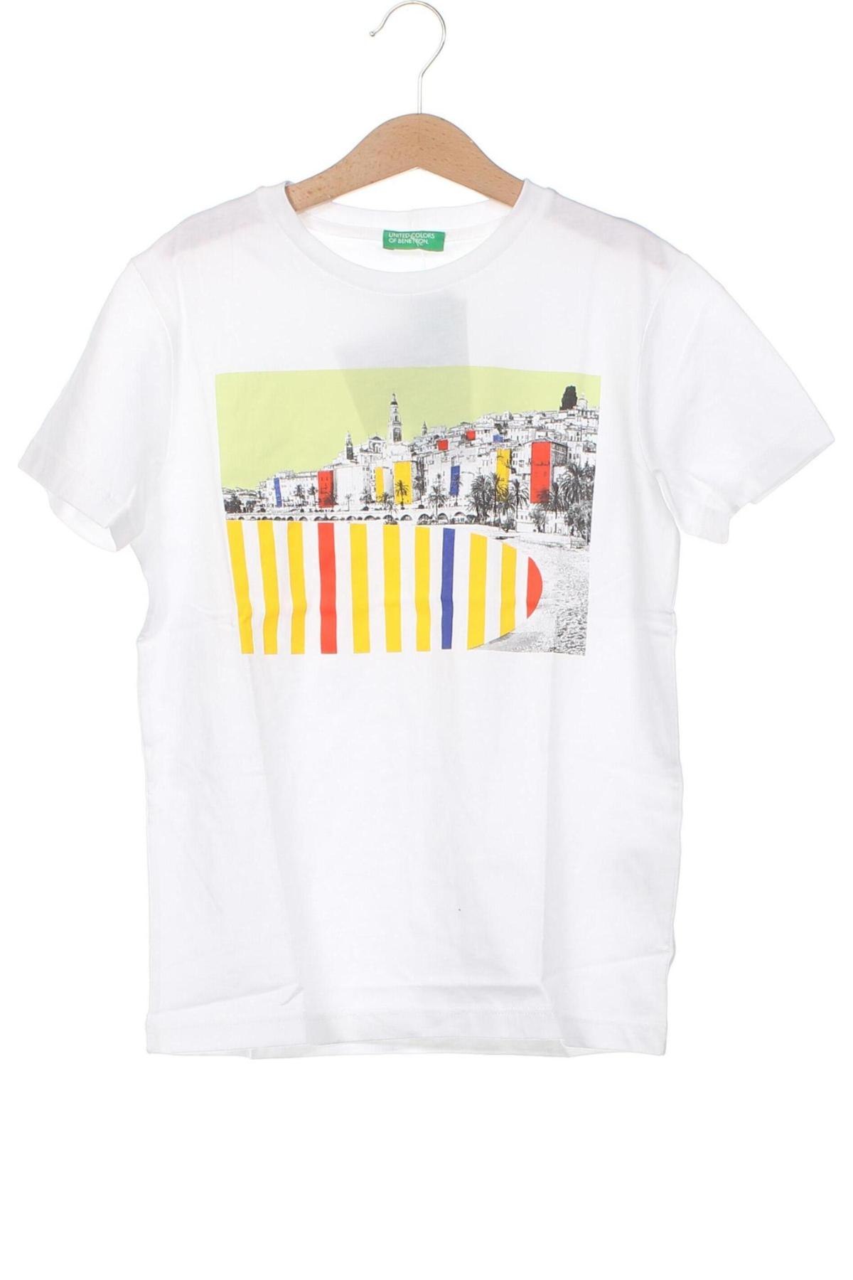 Kinder T-Shirt United Colors Of Benetton, Größe 9-10y/ 140-146 cm, Farbe Weiß, Preis 17,01 €