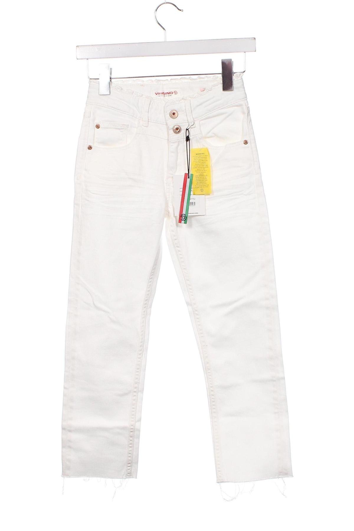Dziecięce jeansy Vingino, Rozmiar 11-12y/ 152-158 cm, Kolor Biały, Cena 63,44 zł