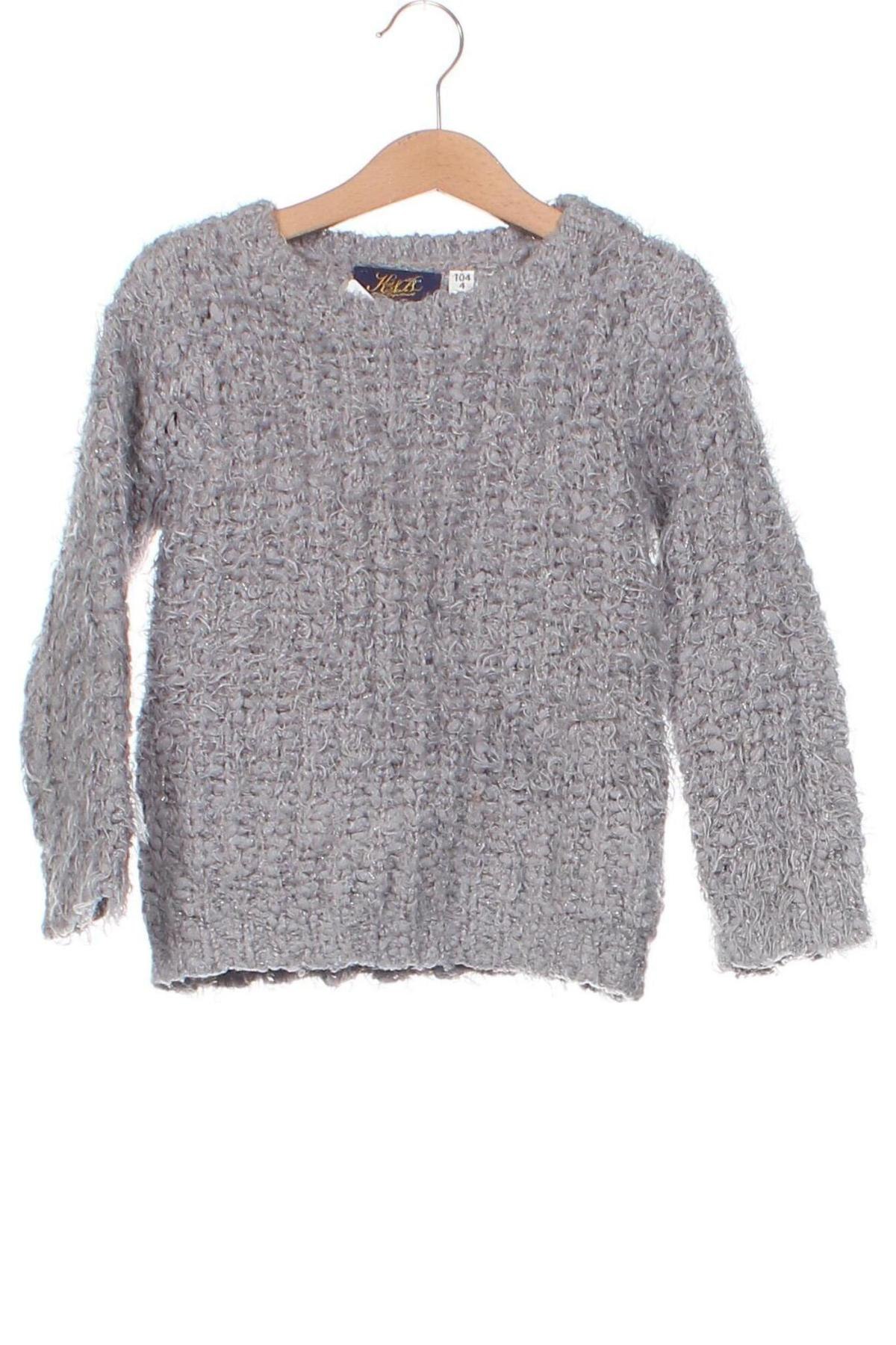 Детски пуловер, Размер 3-4y/ 104-110 см, Цвят Сив, Цена 9,18 лв.