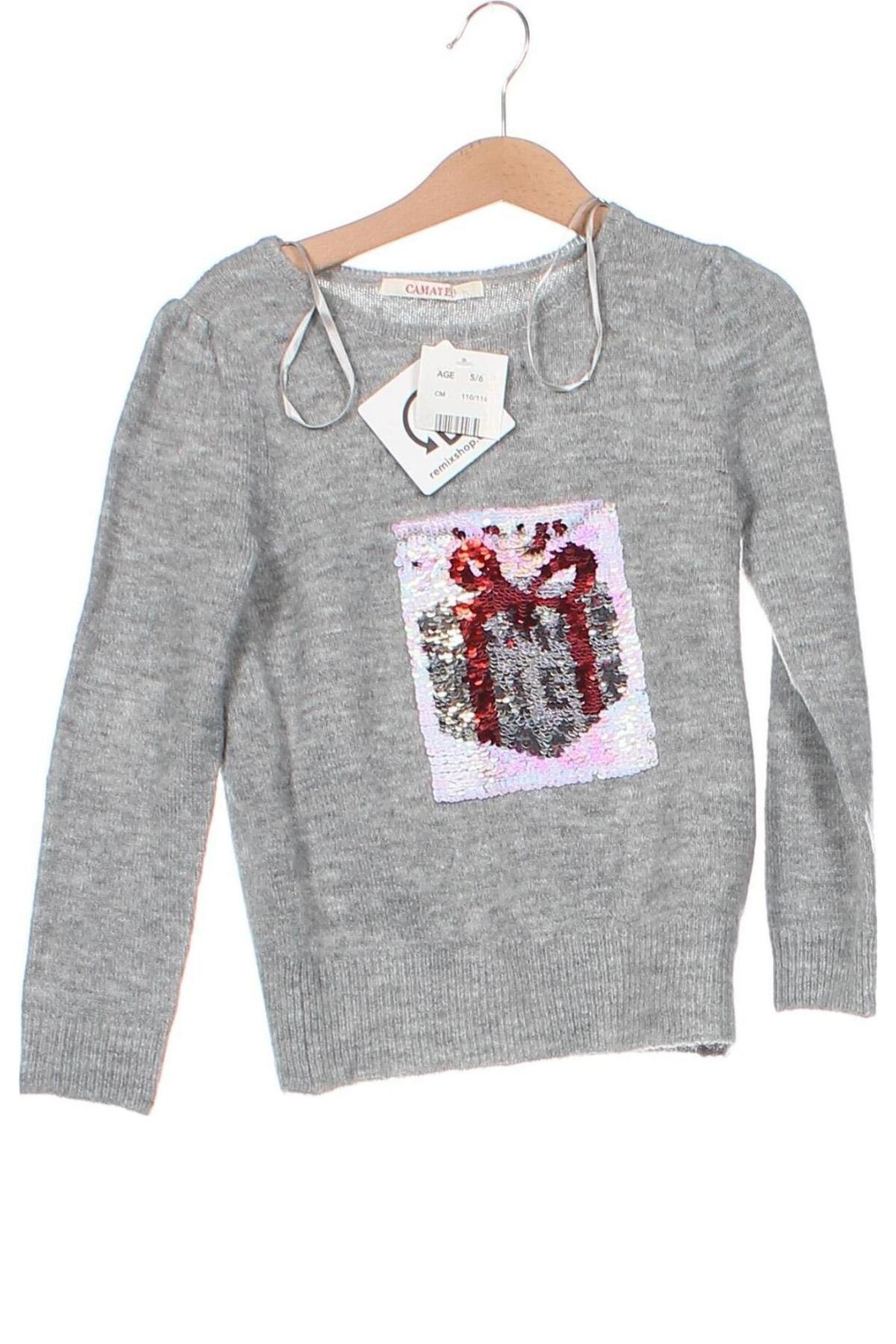 Детски пуловер Camaieu, Размер 4-5y/ 110-116 см, Цвят Сив, Цена 14,58 лв.