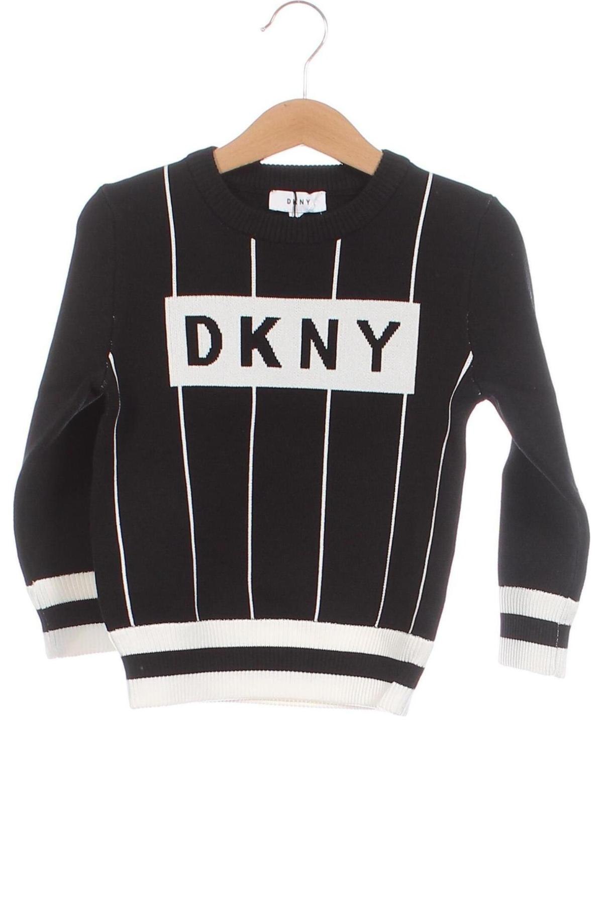 Детски пуловер DKNY, Размер 3-4y/ 104-110 см, Цвят Черен, Цена 109,35 лв.