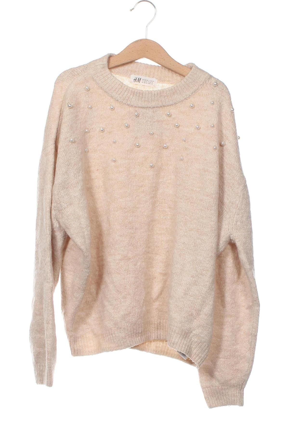 Детски пуловер H&M, Размер 10-11y/ 146-152 см, Цвят Бежов, Цена 3,23 лв.