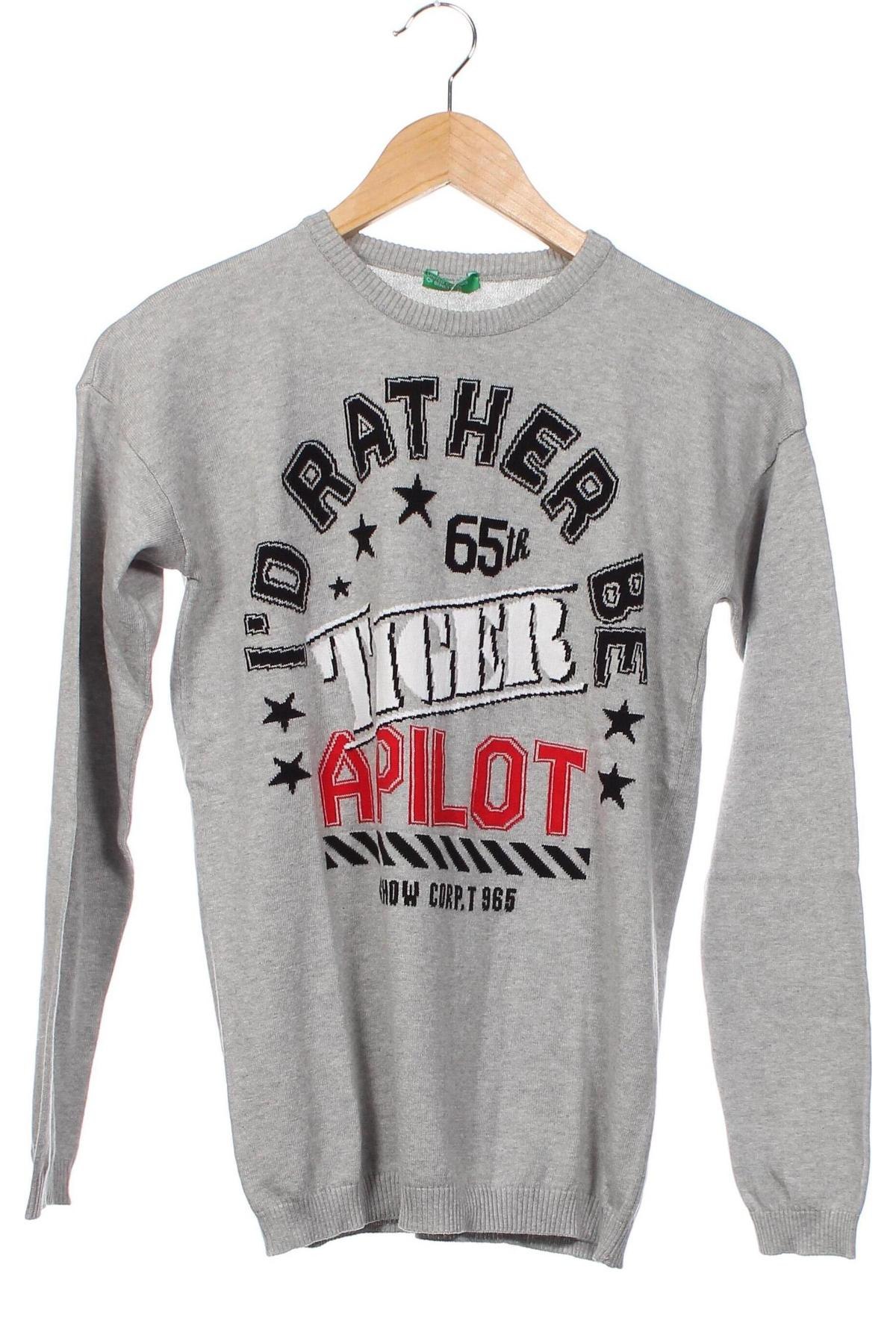 Kinderpullover United Colors Of Benetton, Größe 14-15y/ 168-170 cm, Farbe Grau, Preis € 24,23