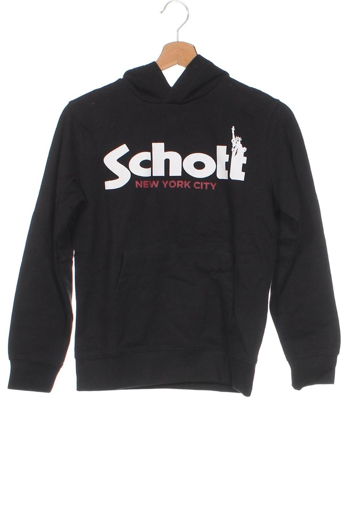 Gyerek sweatshirt Schott, Méret 12-13y / 158-164 cm, Szín Fekete, Ár 23 679 Ft