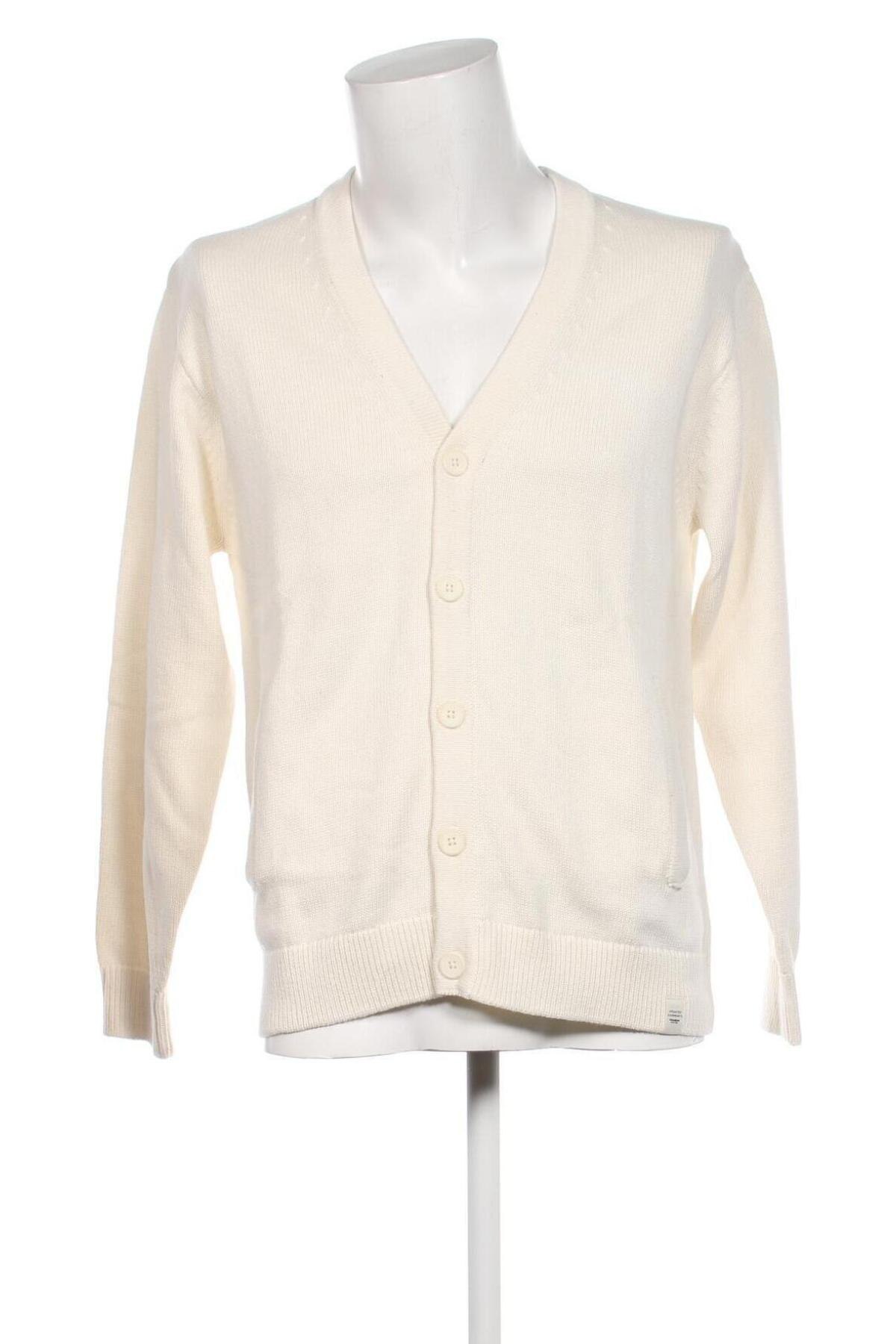 Jachetă tricotată de bărbați Pull&Bear, Mărime S, Culoare Alb, Preț 55,99 Lei