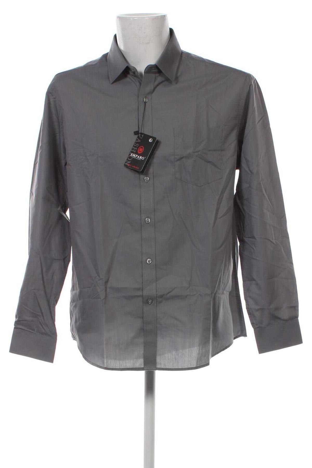 Ανδρικό πουκάμισο Amparo, Μέγεθος L, Χρώμα Γκρί, Τιμή 14,23 €