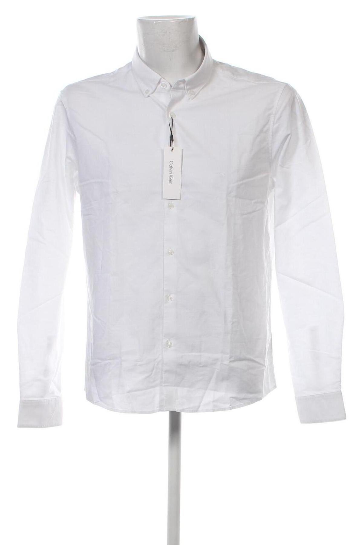 Męska koszula Calvin Klein, Rozmiar XL, Kolor Biały, Cena 373,16 zł