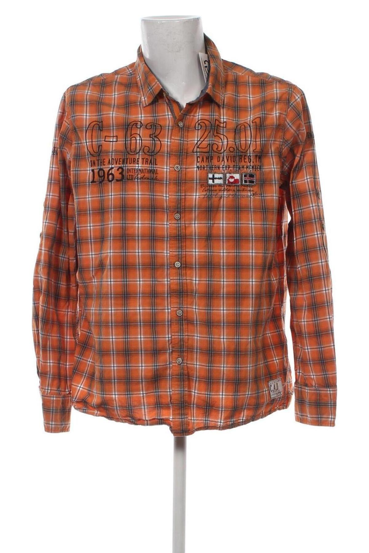 Мъжка риза Camp David, Размер XL, Цвят Оранжев, Цена 51,70 лв.
