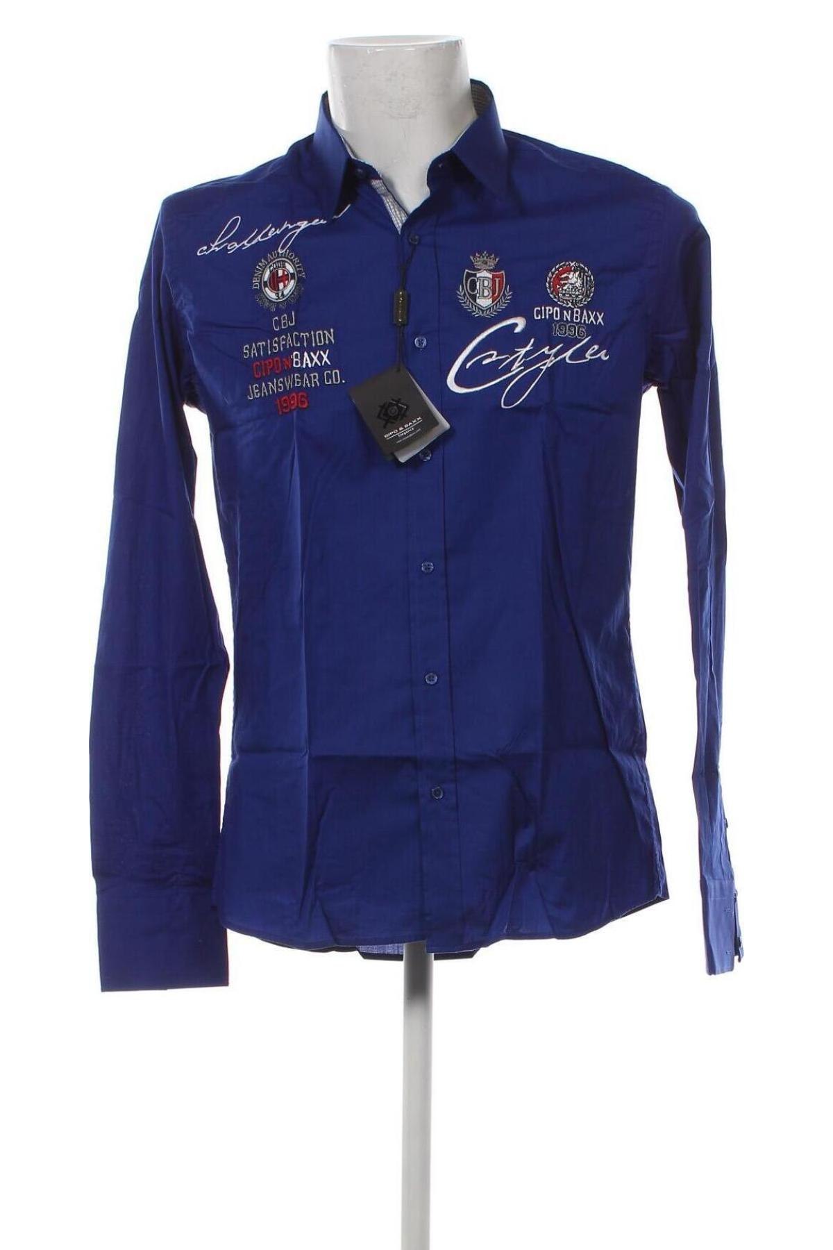 Ανδρικό πουκάμισο Cipo & Baxx, Μέγεθος M, Χρώμα Μπλέ, Τιμή 21,43 €