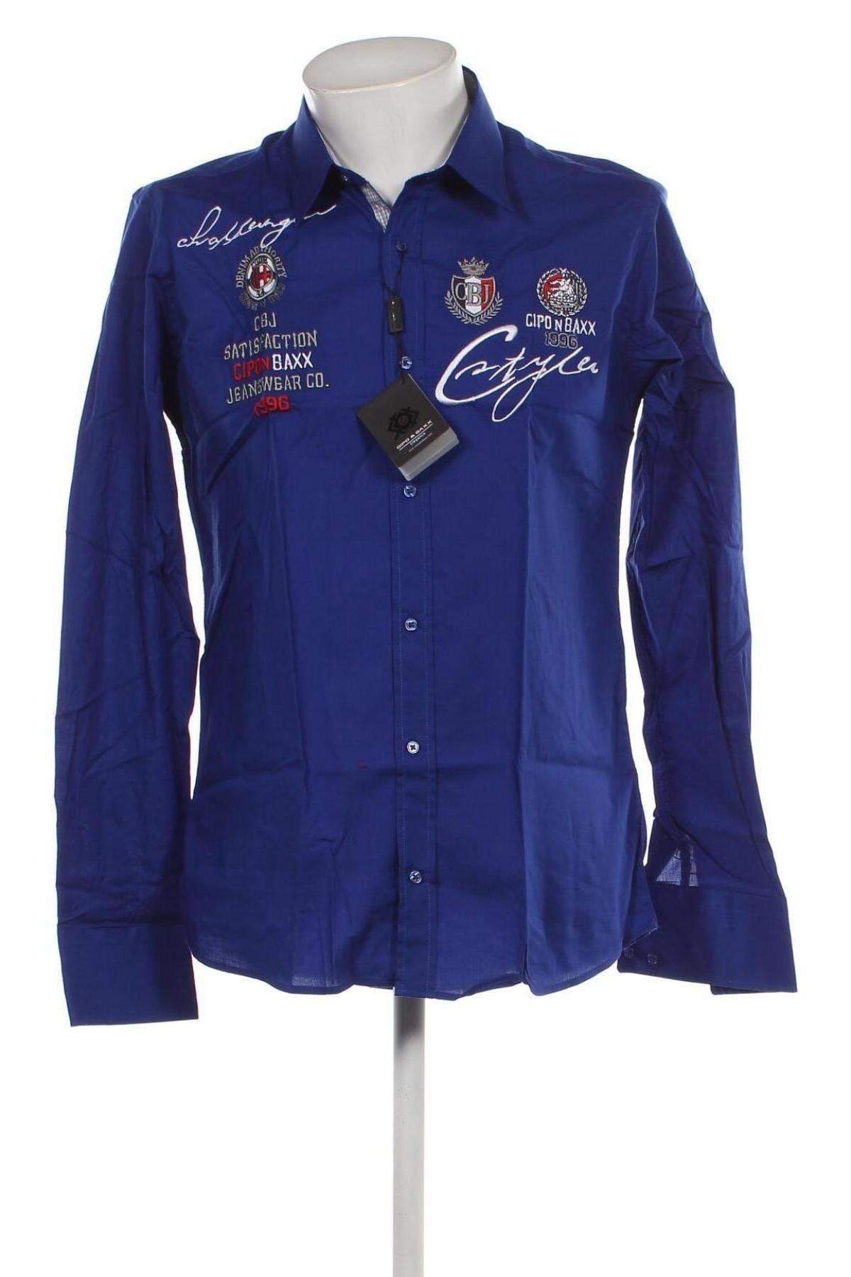 Pánska košeľa  Cipo & Baxx, Veľkosť M, Farba Modrá, Cena  19,05 €