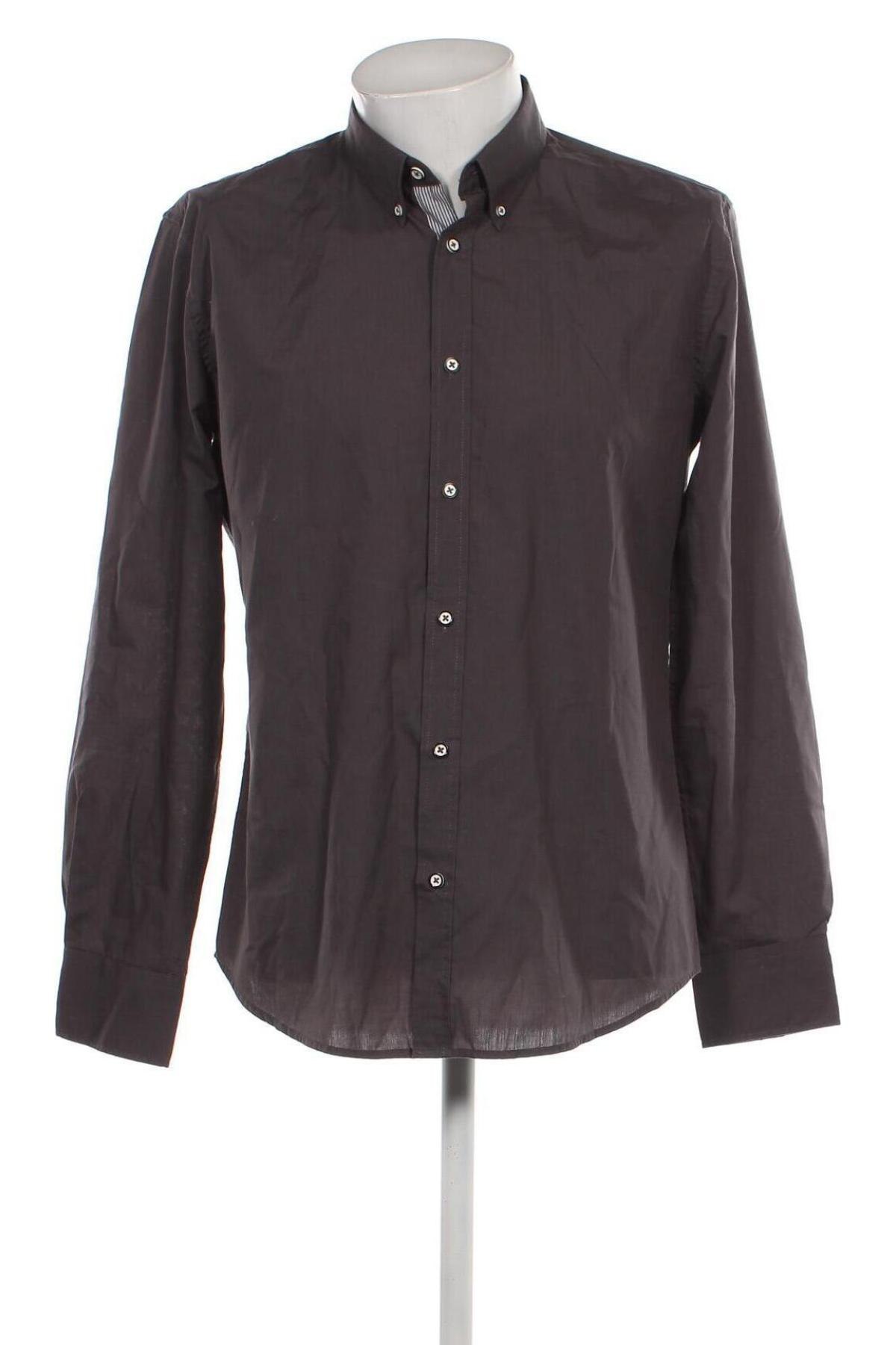 Ανδρικό πουκάμισο FSBN, Μέγεθος M, Χρώμα Γκρί, Τιμή 7,12 €