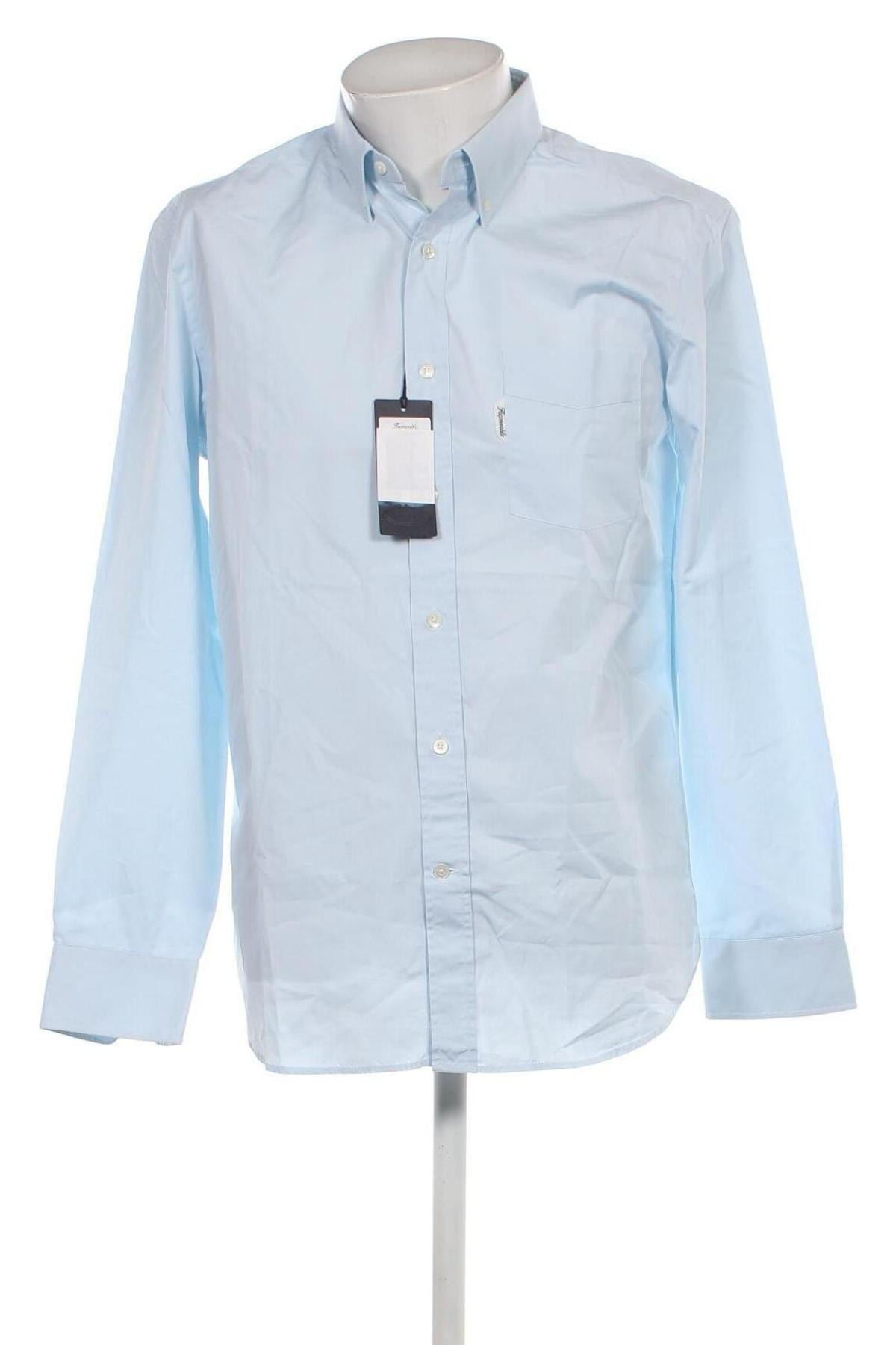 Ανδρικό πουκάμισο Faconnable, Μέγεθος L, Χρώμα Μπλέ, Τιμή 111,34 €