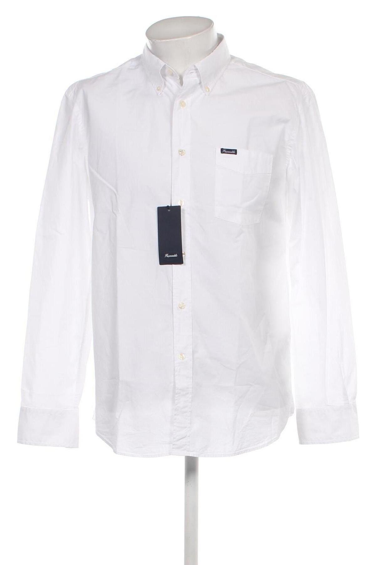 Męska koszula Faconnable, Rozmiar L, Kolor Biały, Cena 558,47 zł