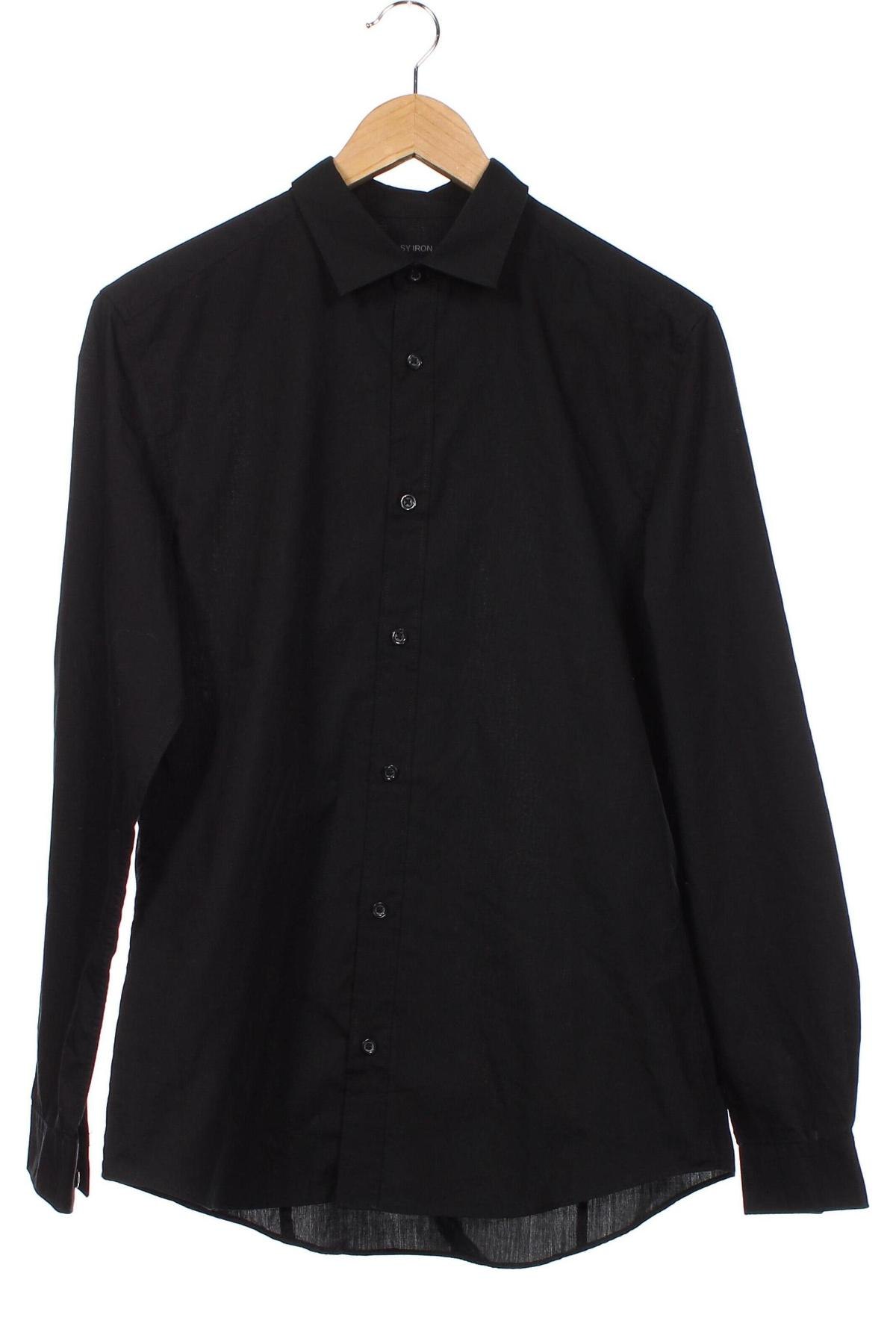 Мъжка риза H&M, Размер M, Цвят Черен, Цена 13,05 лв.