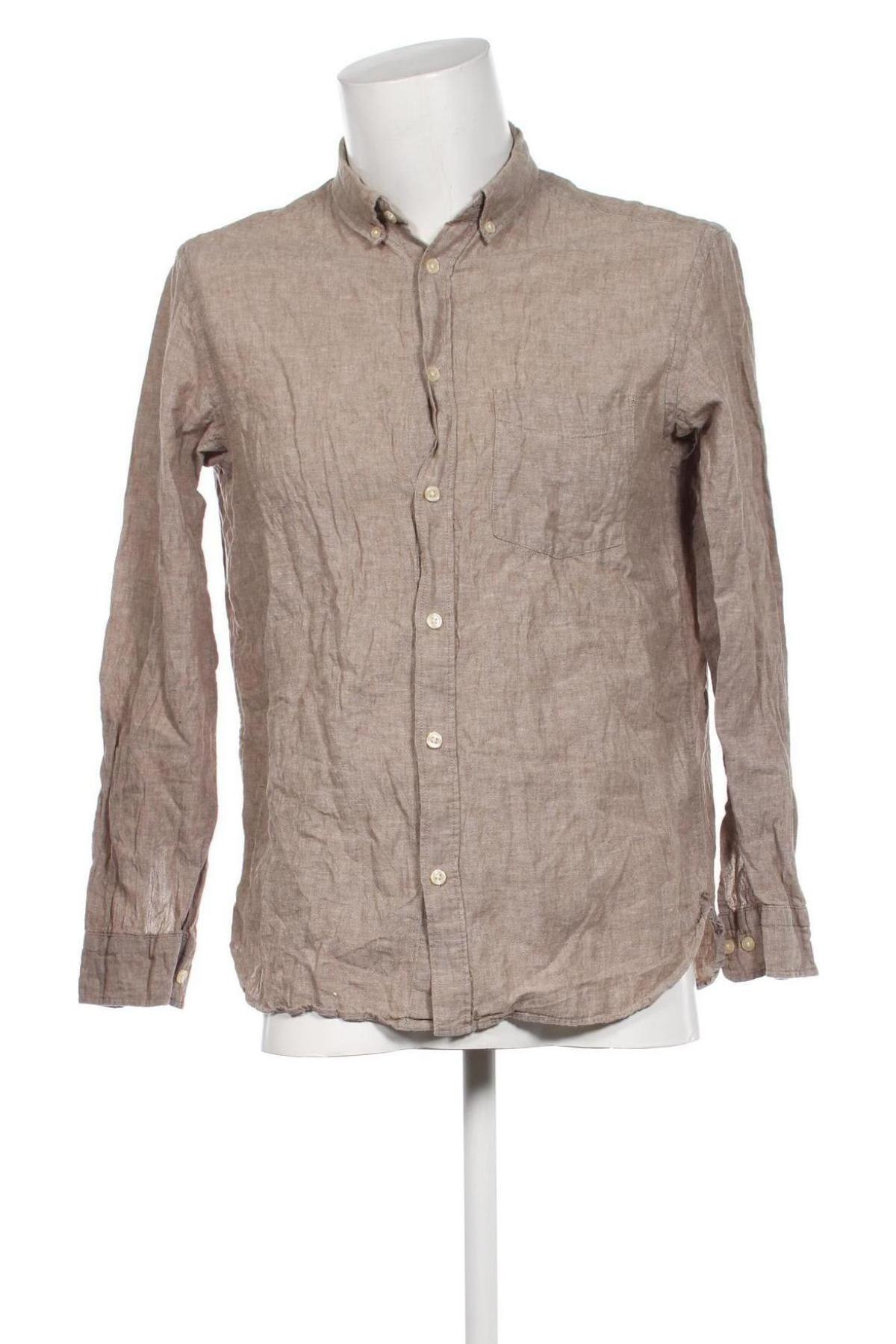 Ανδρικό πουκάμισο H&M L.O.G.G., Μέγεθος M, Χρώμα  Μπέζ, Τιμή 17,94 €