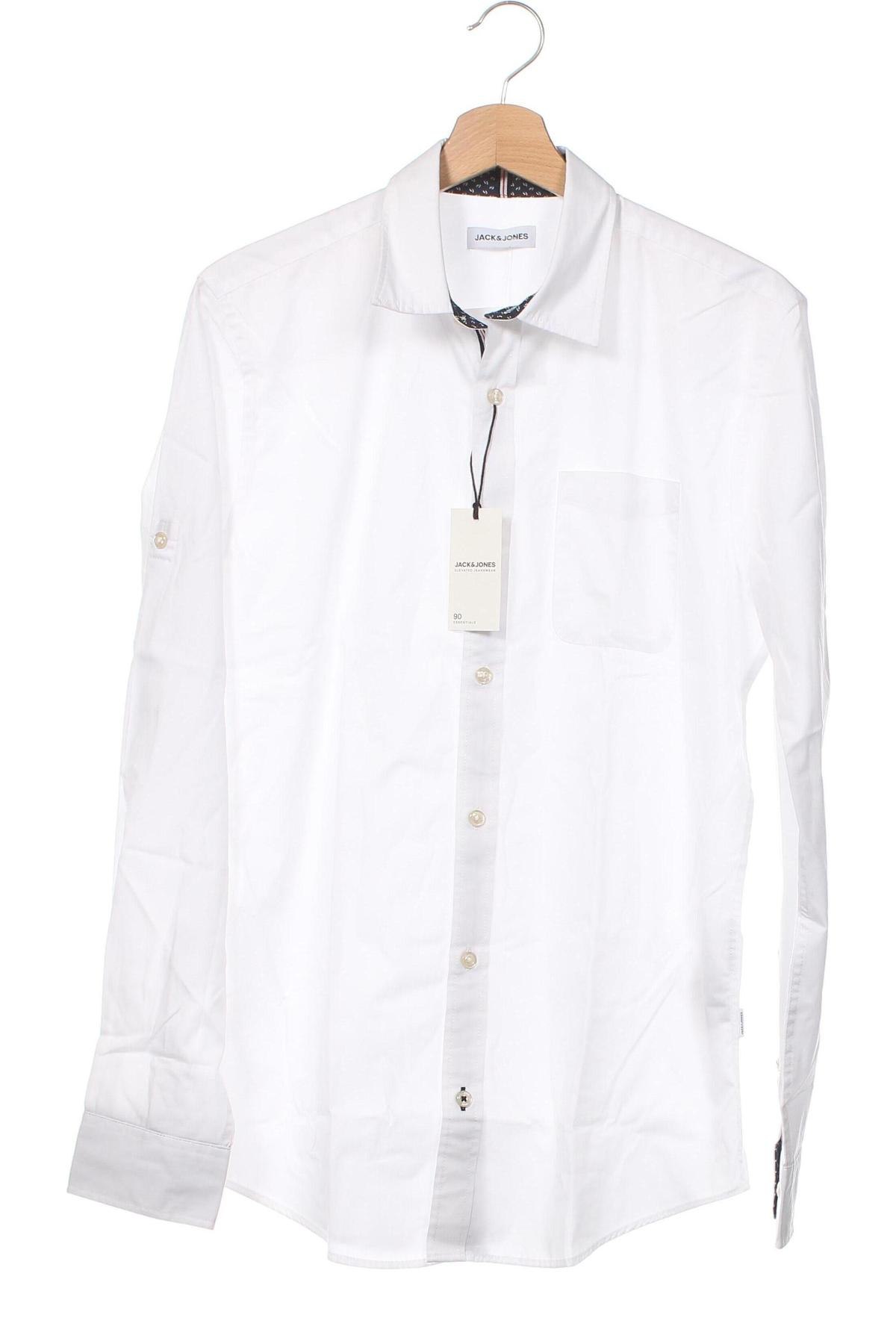 Herrenhemd Jack & Jones, Größe S, Farbe Weiß, Preis 39,69 €