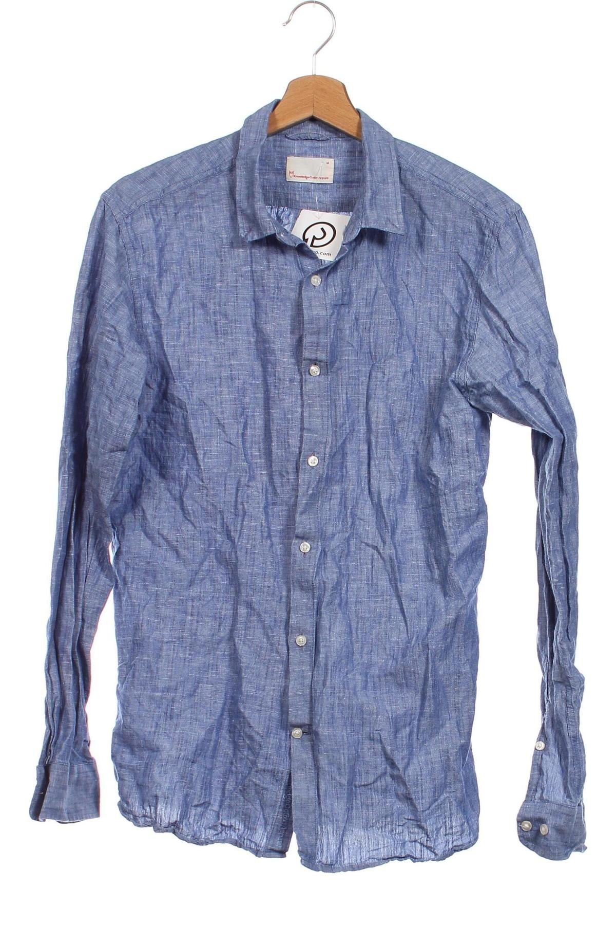 Ανδρικό πουκάμισο Knowledge Cotton Apparel, Μέγεθος M, Χρώμα Μπλέ, Τιμή 15,98 €