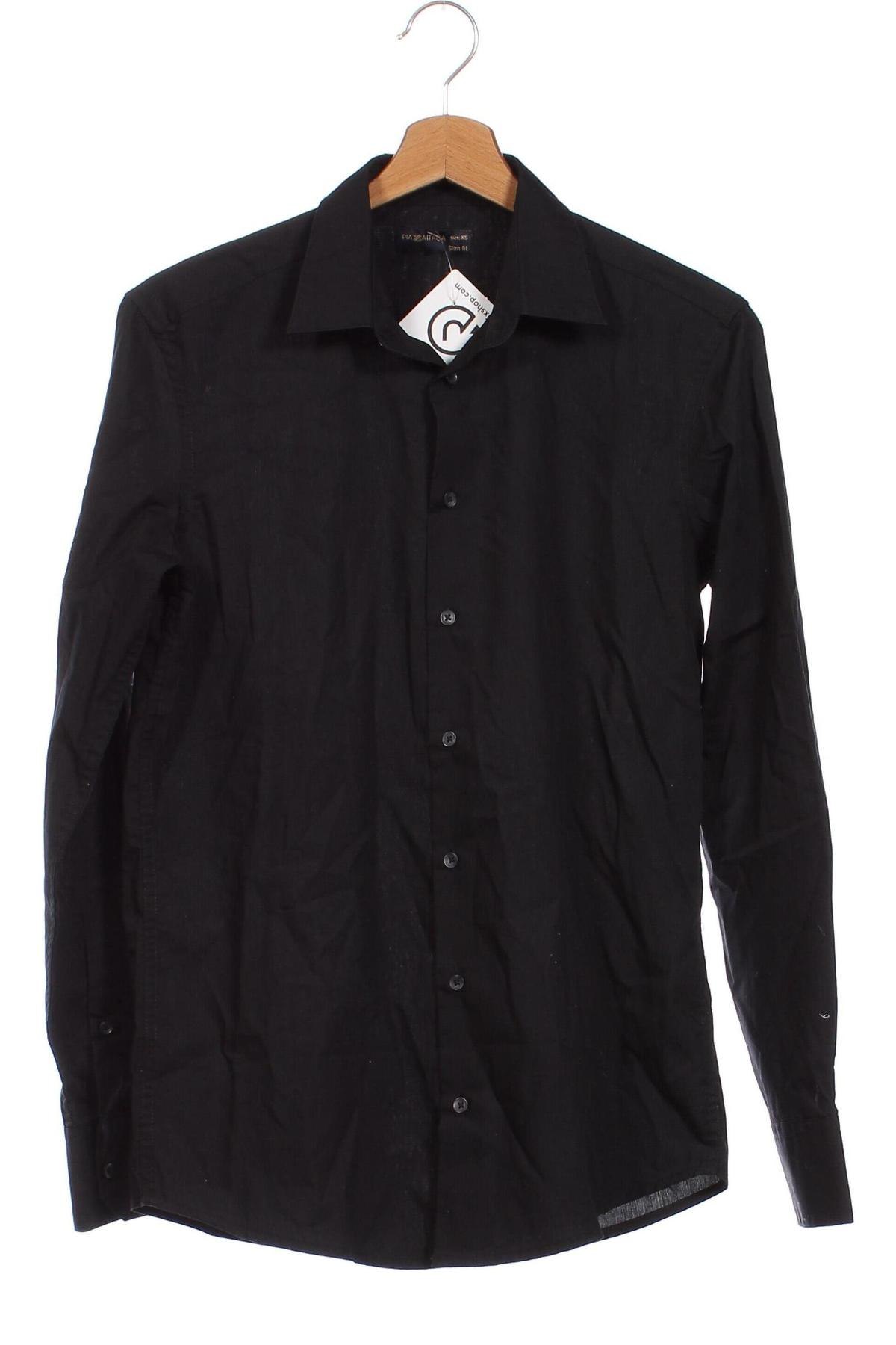 Мъжка риза Piazza Italia, Размер XS, Цвят Черен, Цена 14,79 лв.