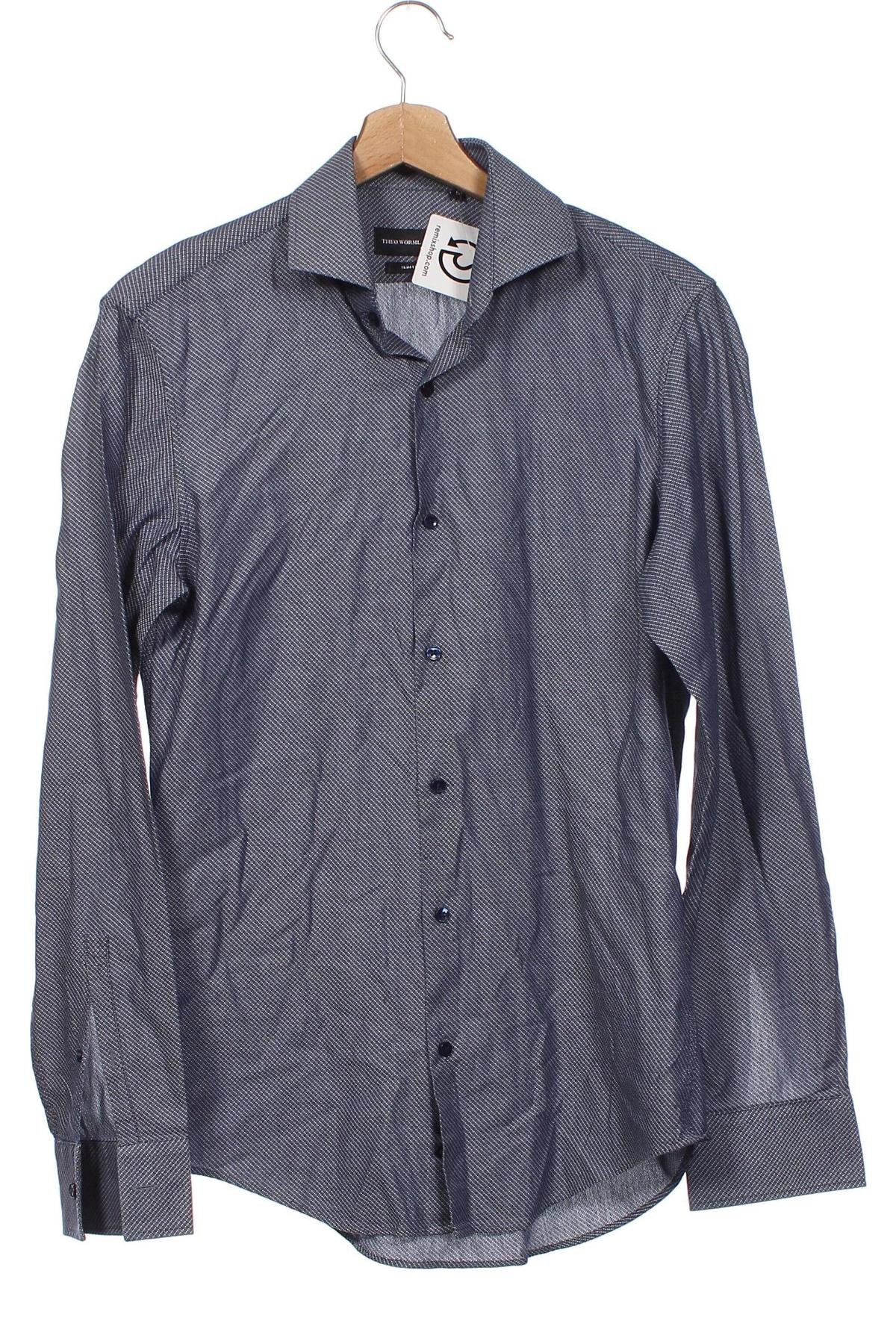 Herrenhemd Theo Wormland, Größe S, Farbe Blau, Preis € 3,55