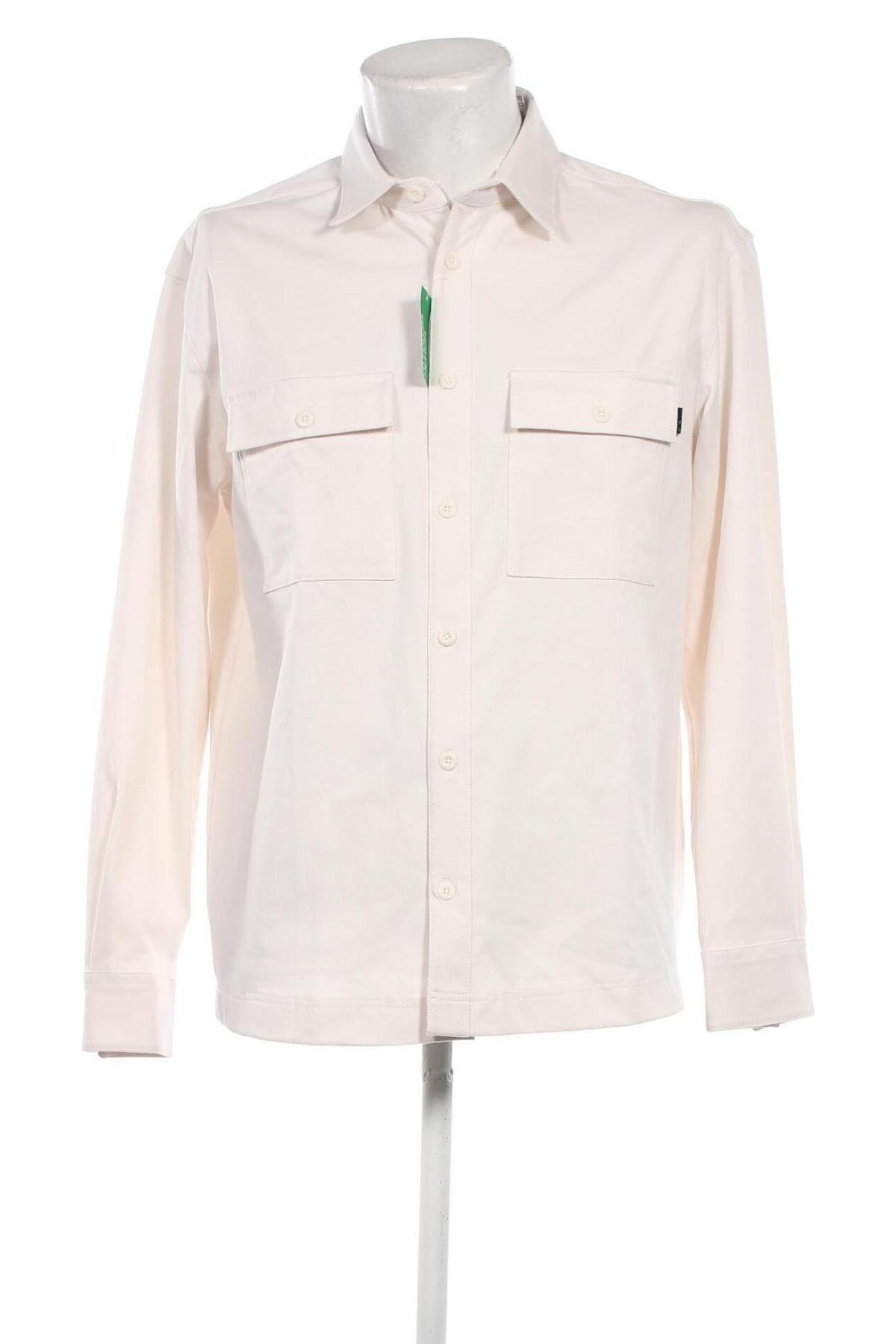 Ανδρικό πουκάμισο United Colors Of Benetton, Μέγεθος M, Χρώμα Λευκό, Τιμή 21,43 €