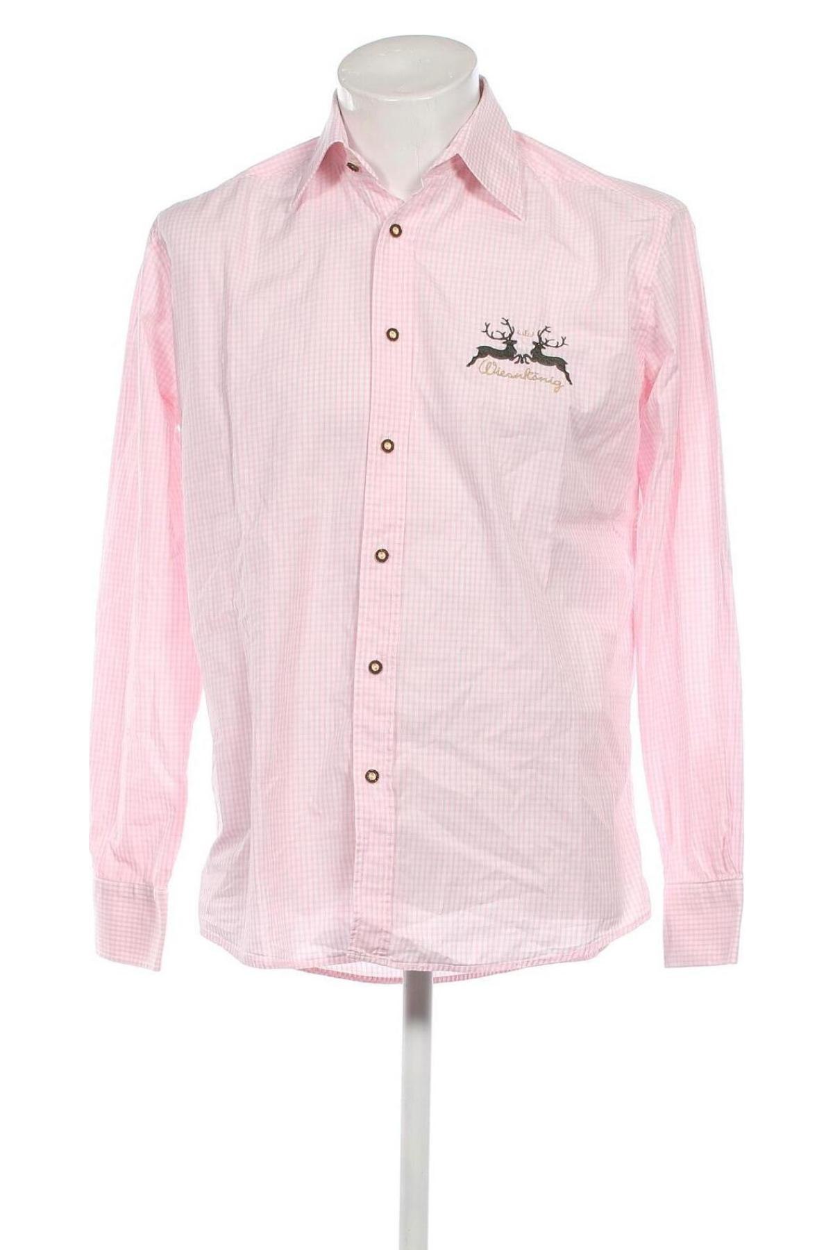 Ανδρικό πουκάμισο Wiesnkoenig, Μέγεθος M, Χρώμα Ρόζ , Τιμή 5,61 €